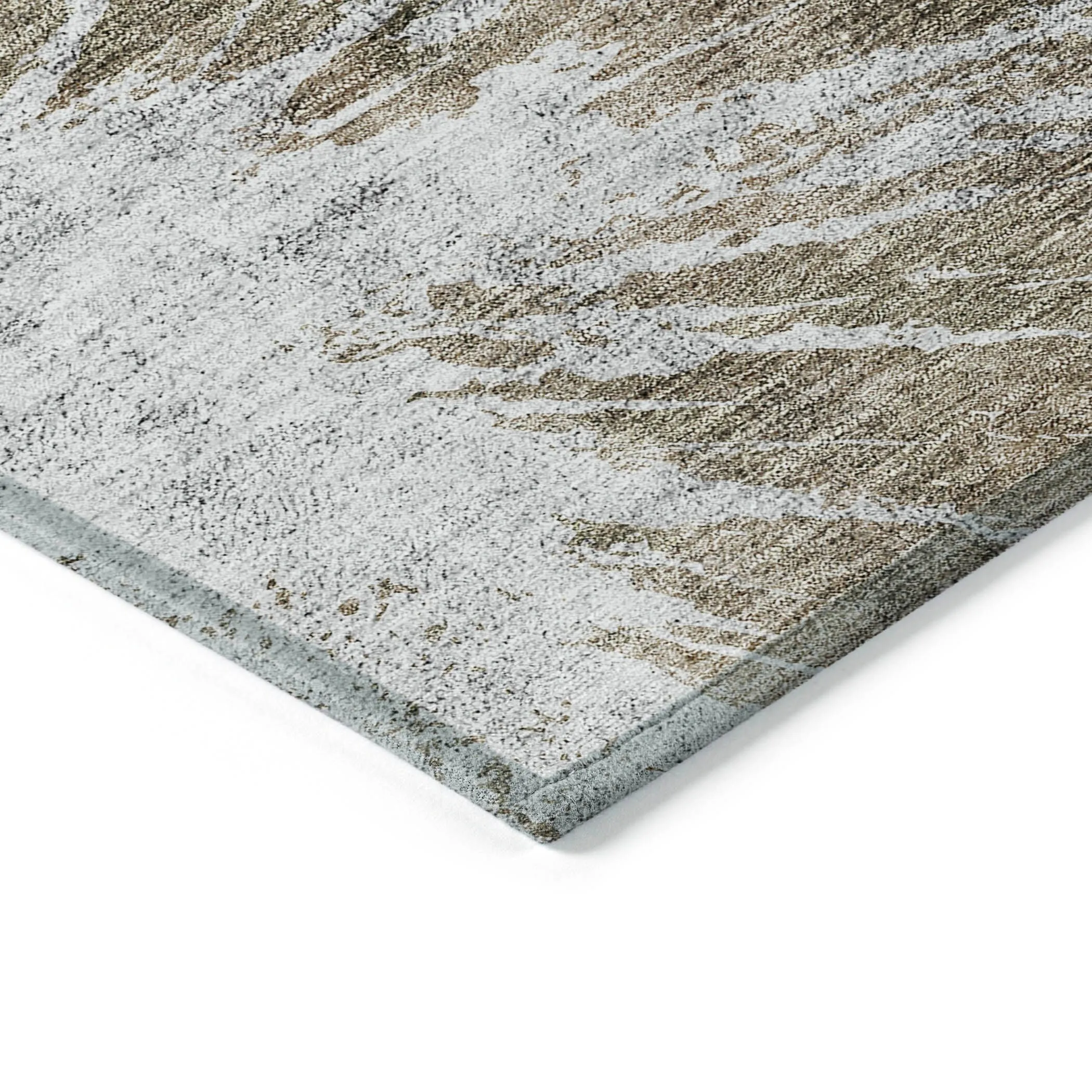 Machine Washable Indoor/ Outdoor Chantille Modern Tree Grain Rug