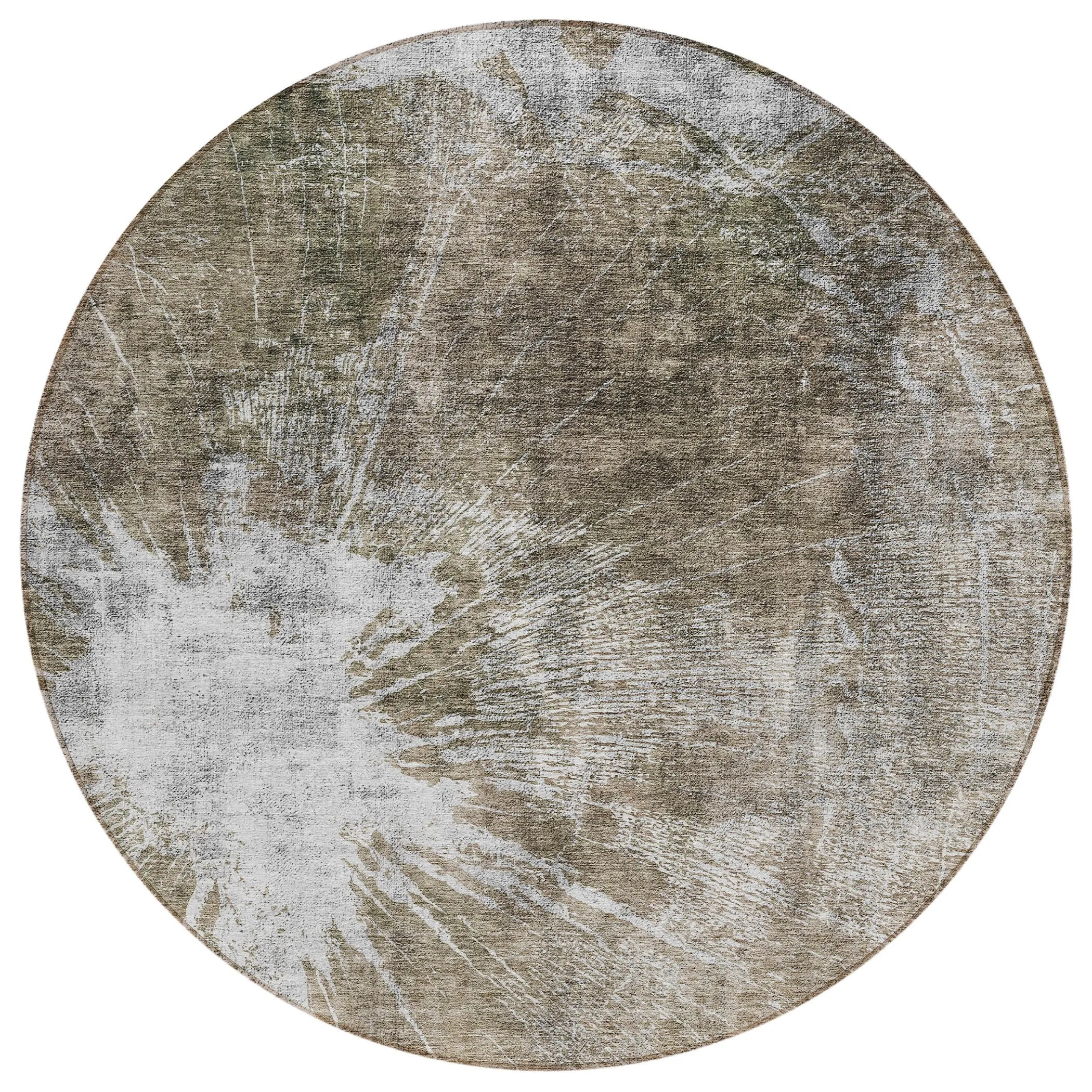 Machine Washable Indoor/ Outdoor Chantille Modern Tree Grain Rug