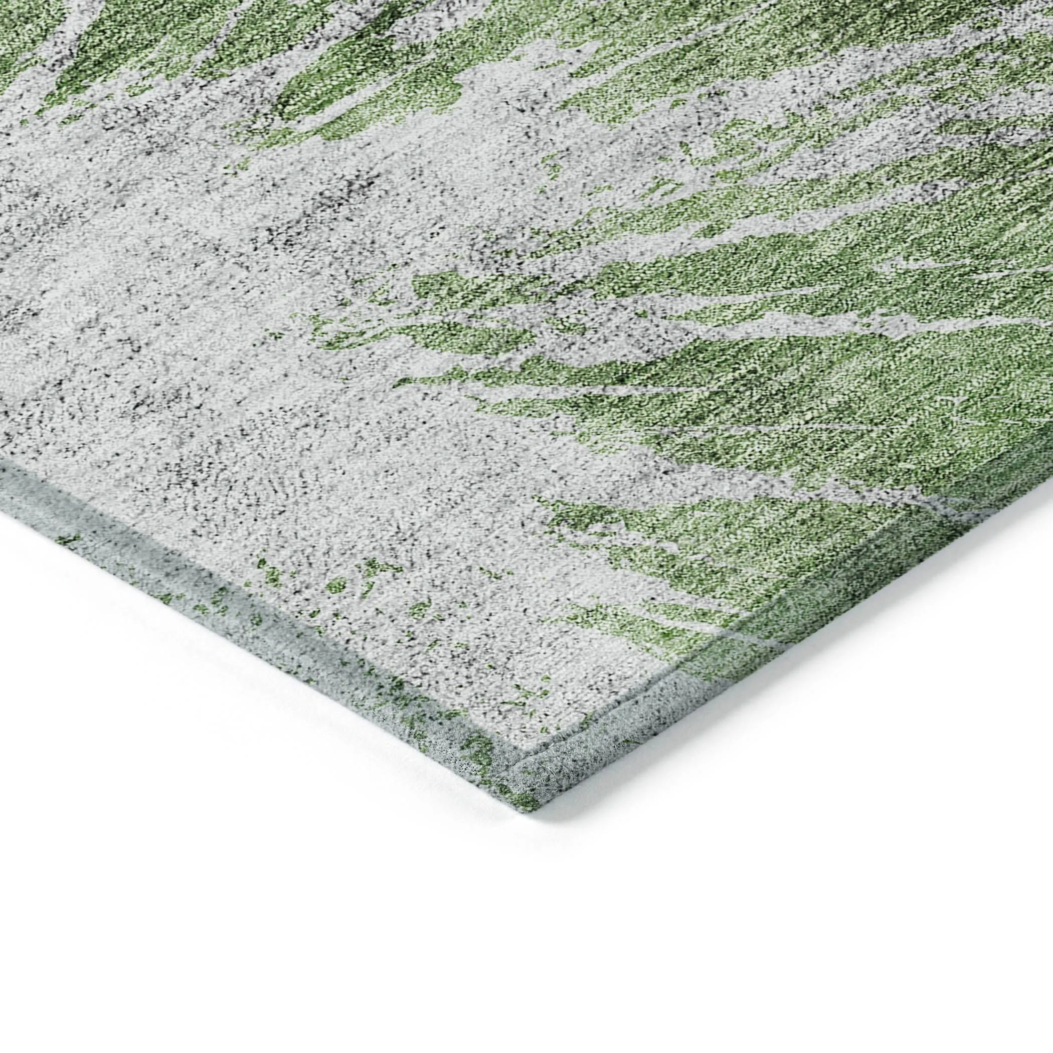 Machine Washable Indoor/ Outdoor Chantille Modern Tree Grain Rug