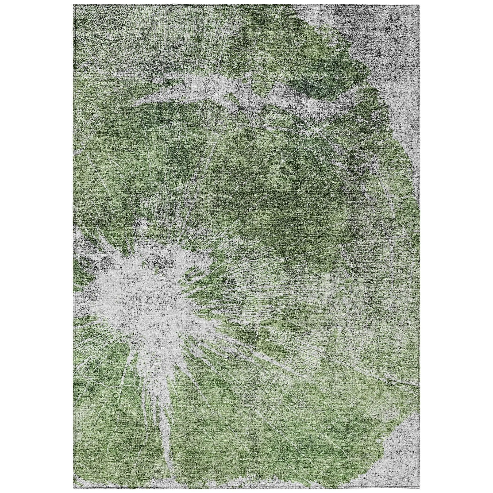 Machine Washable Indoor/ Outdoor Chantille Modern Tree Grain Rug