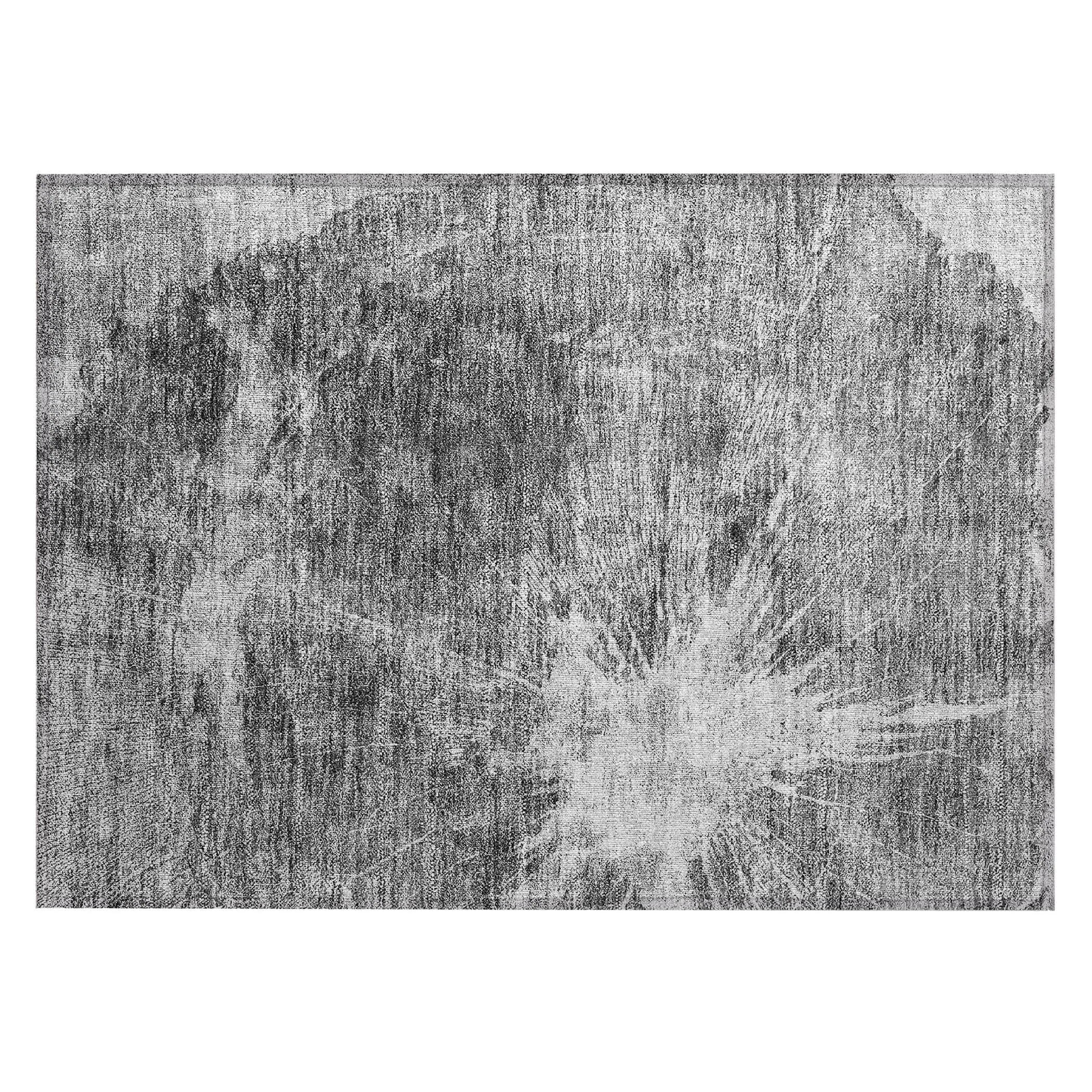 Machine Washable Indoor/ Outdoor Chantille Modern Tree Grain Rug