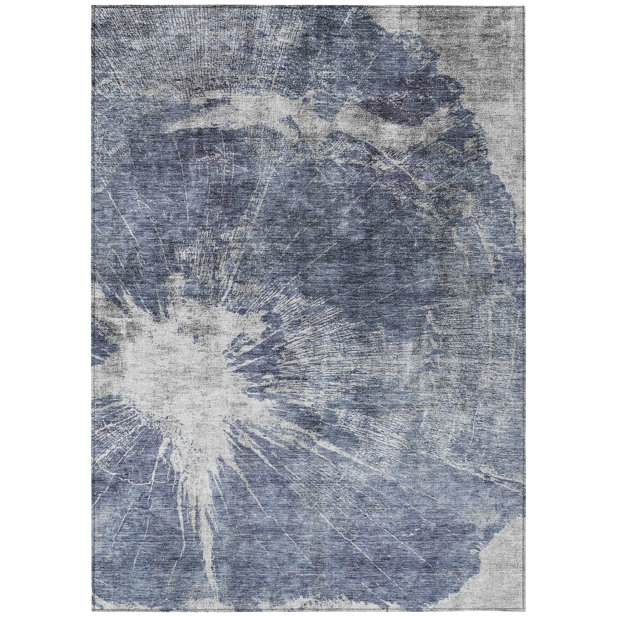 Machine Washable Indoor/ Outdoor Chantille Modern Tree Grain Rug