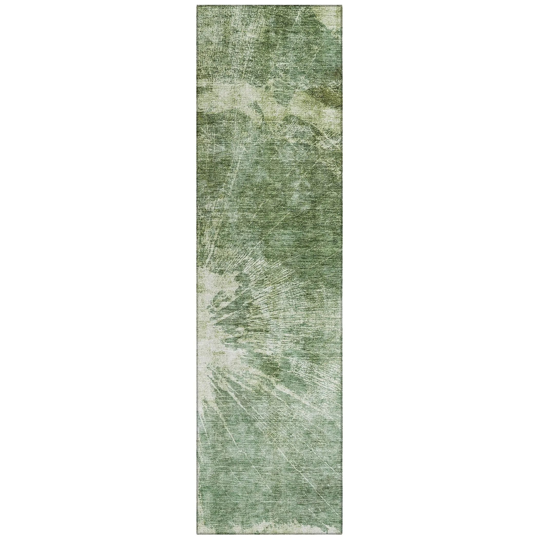 Machine Washable Indoor/ Outdoor Chantille Modern Tree Grain Rug