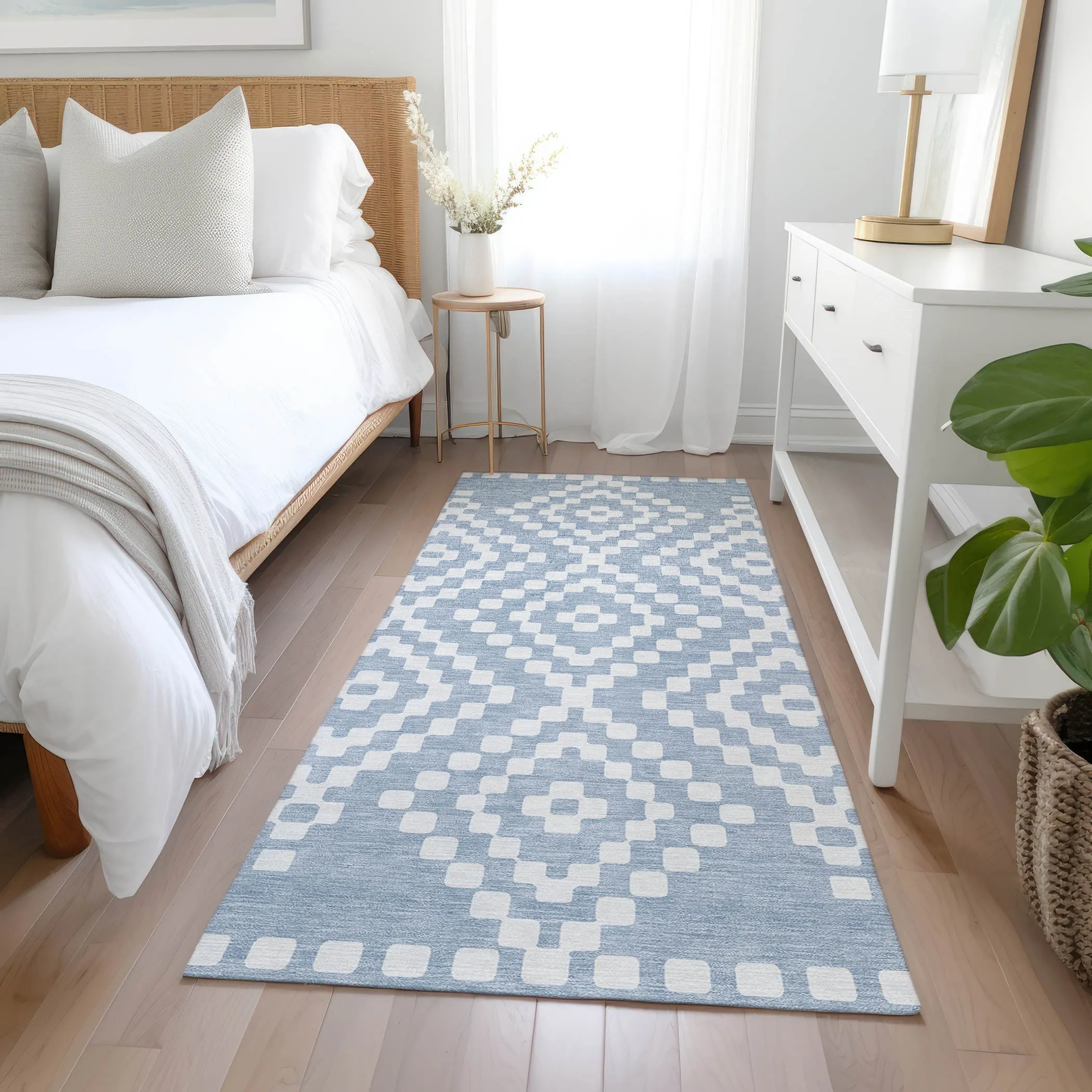 Machine Washable Indoor/ Outdoor Chantille Moroccan Boho Rug
