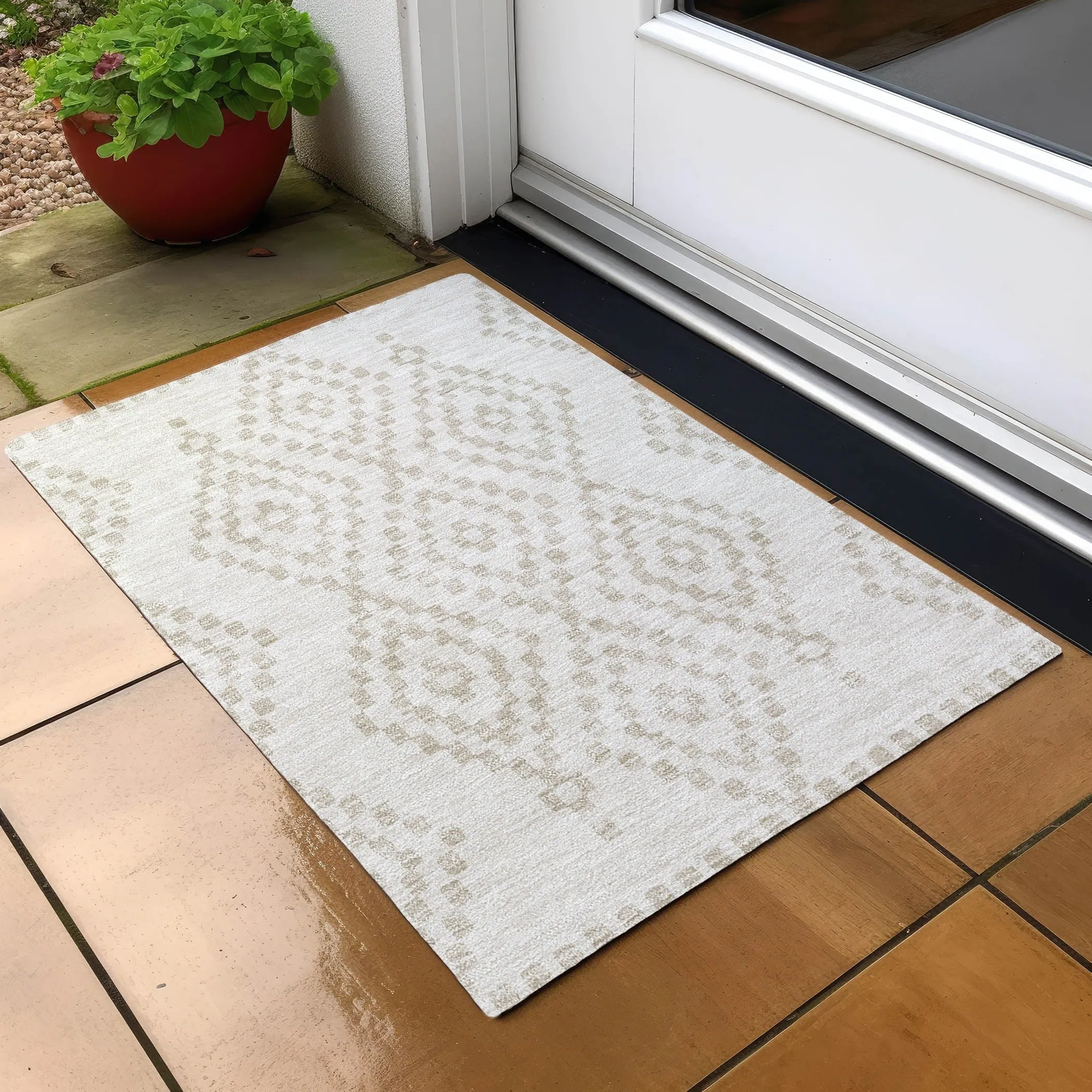 Machine Washable Indoor/ Outdoor Chantille Moroccan Boho Rug