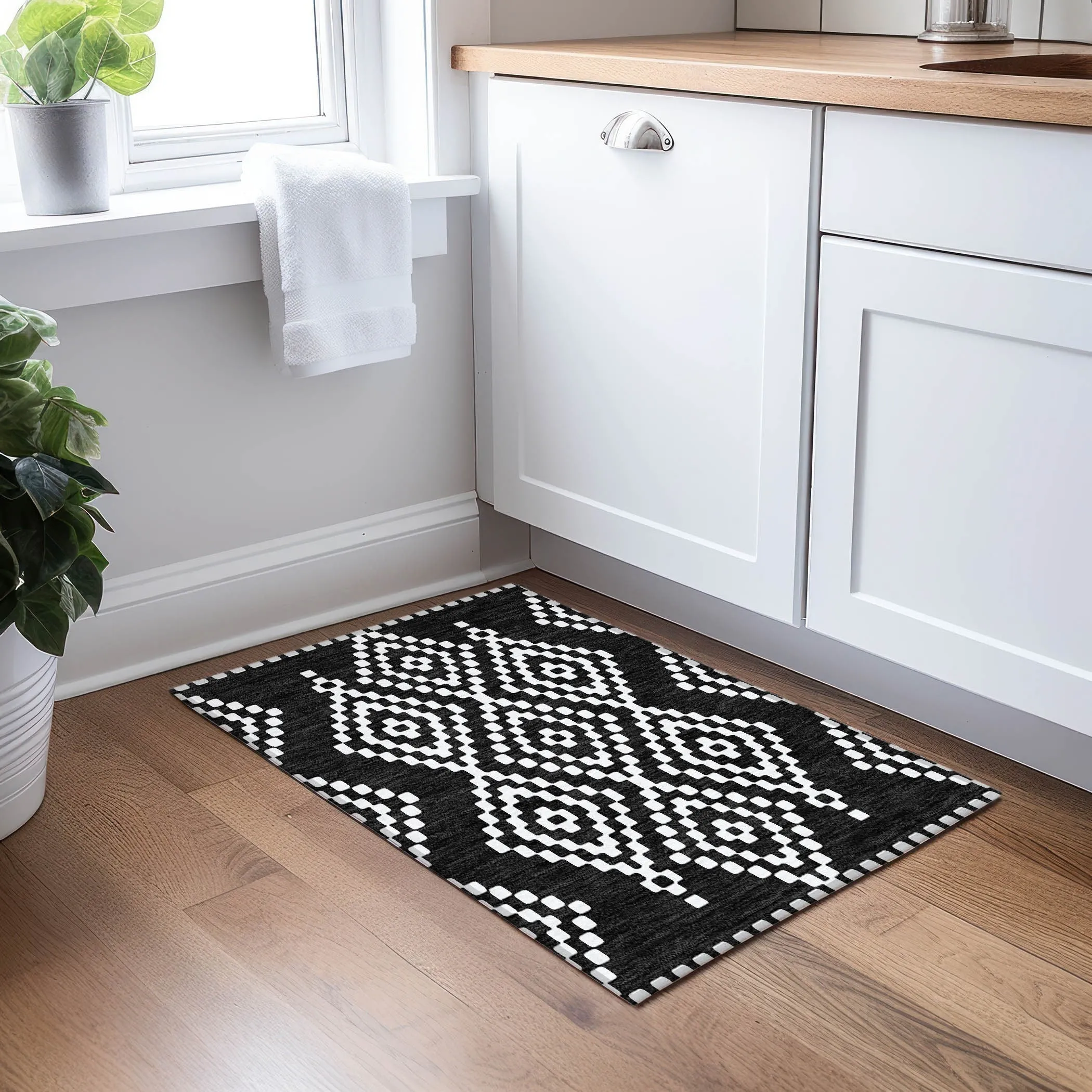 Machine Washable Indoor/ Outdoor Chantille Moroccan Boho Rug