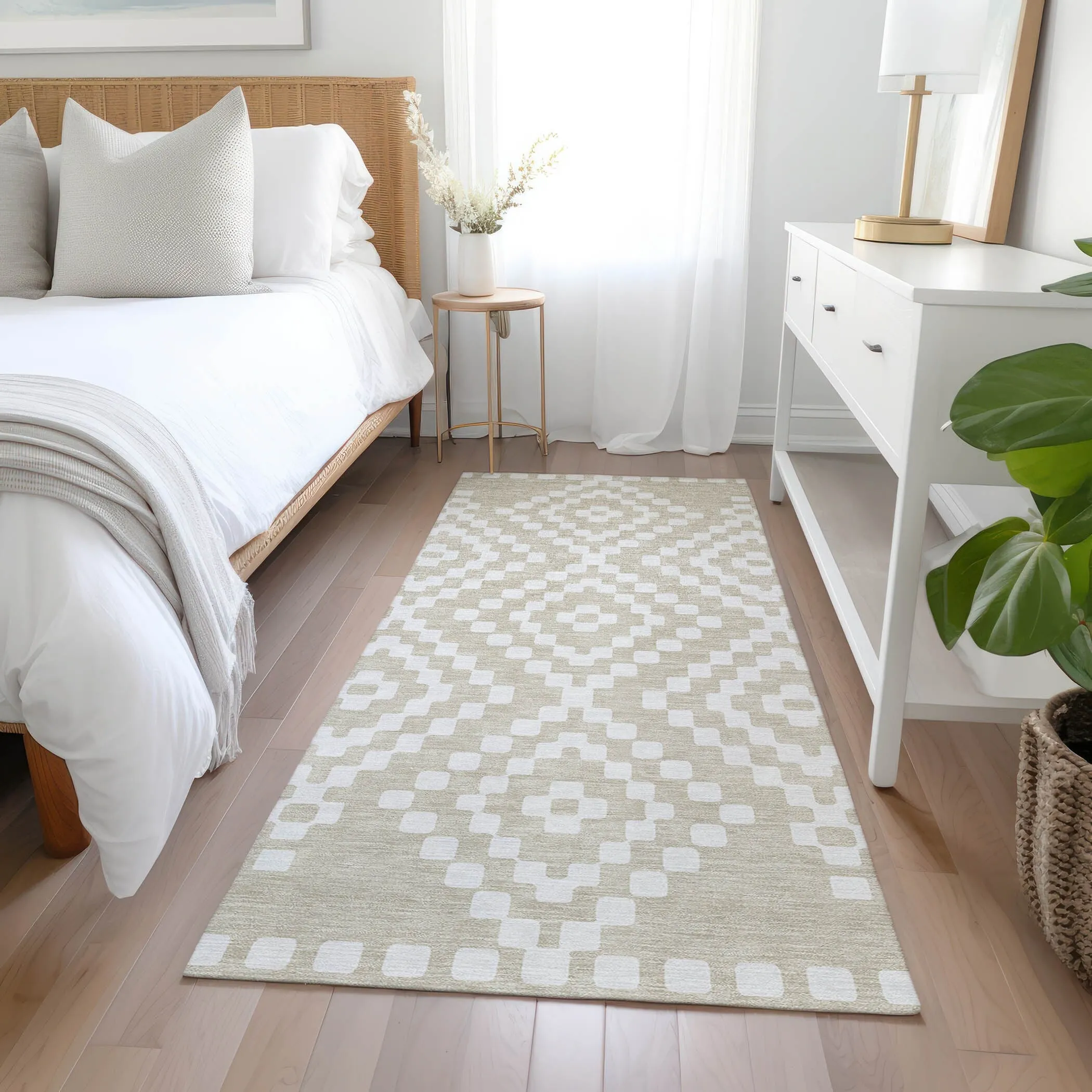 Machine Washable Indoor/ Outdoor Chantille Moroccan Boho Rug