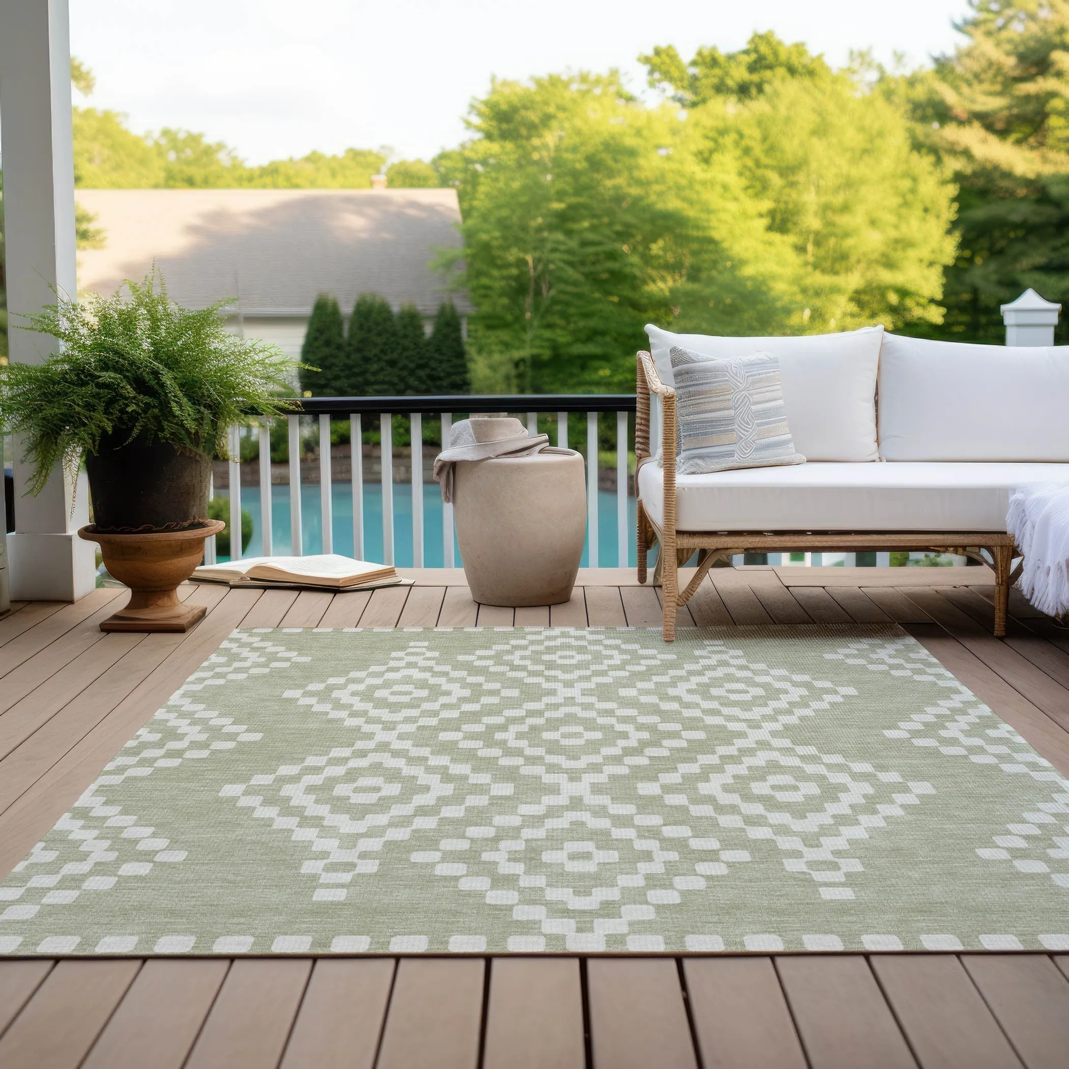 Machine Washable Indoor/ Outdoor Chantille Moroccan Boho Rug