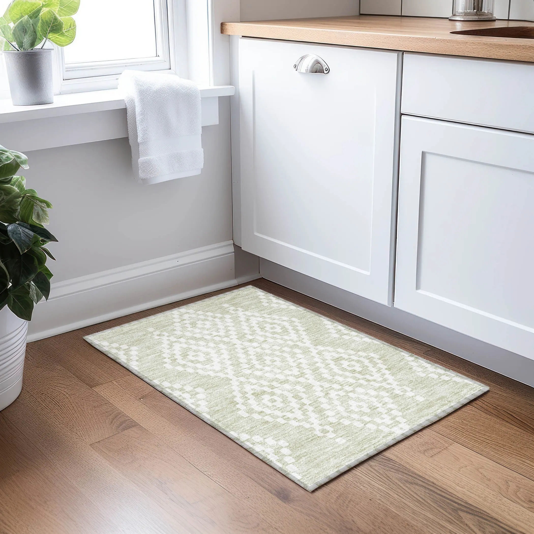 Machine Washable Indoor/ Outdoor Chantille Moroccan Boho Rug