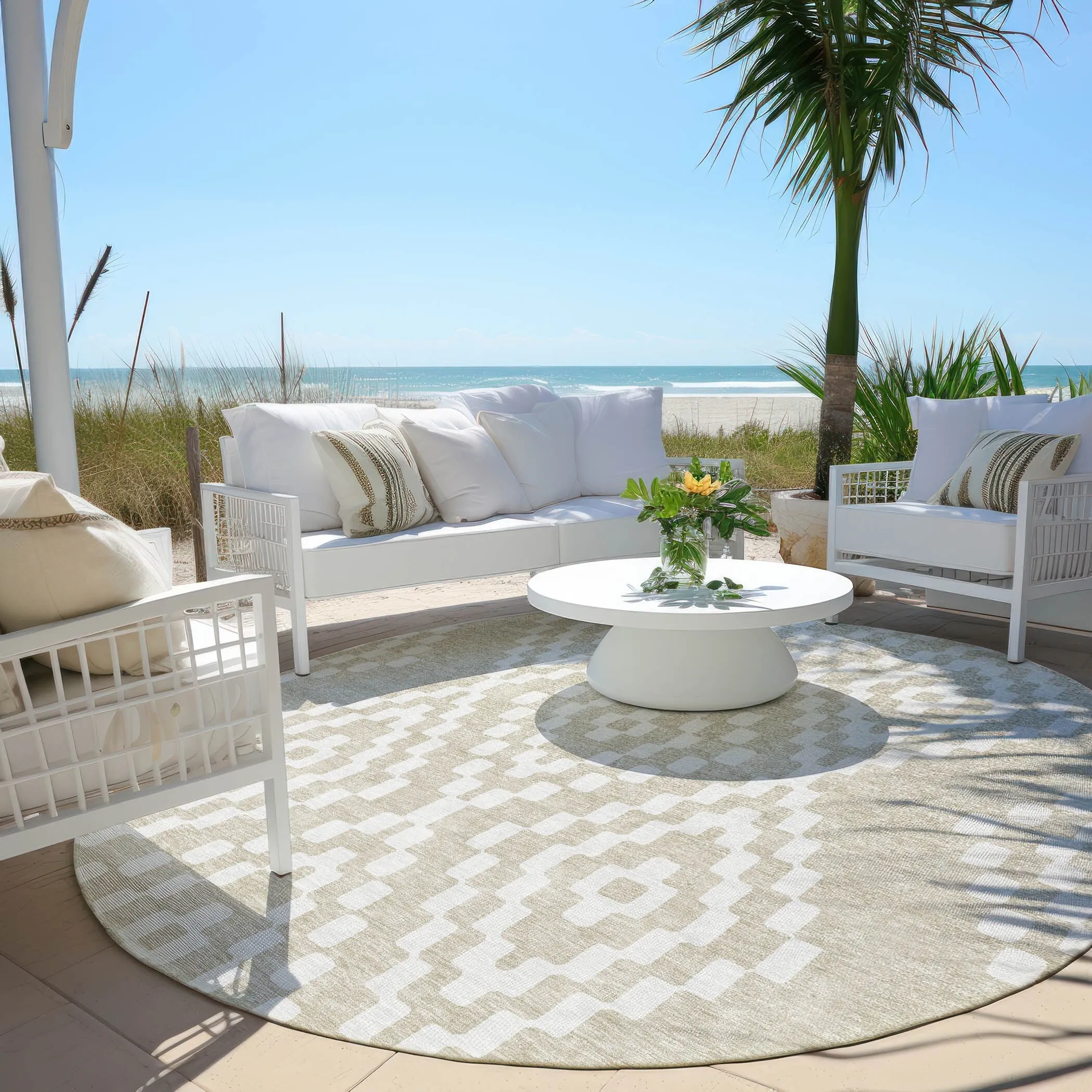 Machine Washable Indoor/ Outdoor Chantille Moroccan Boho Rug