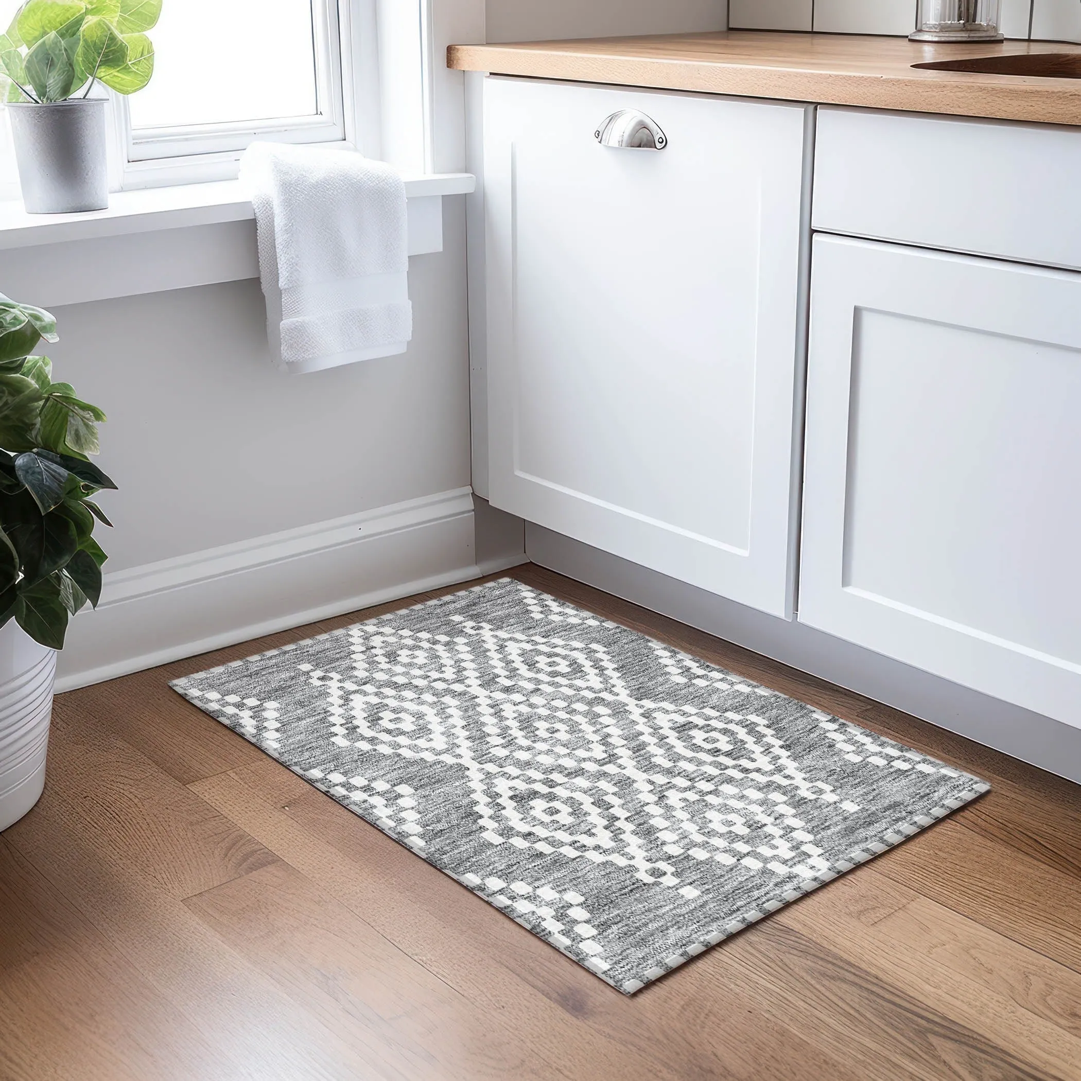 Machine Washable Indoor/ Outdoor Chantille Moroccan Boho Rug