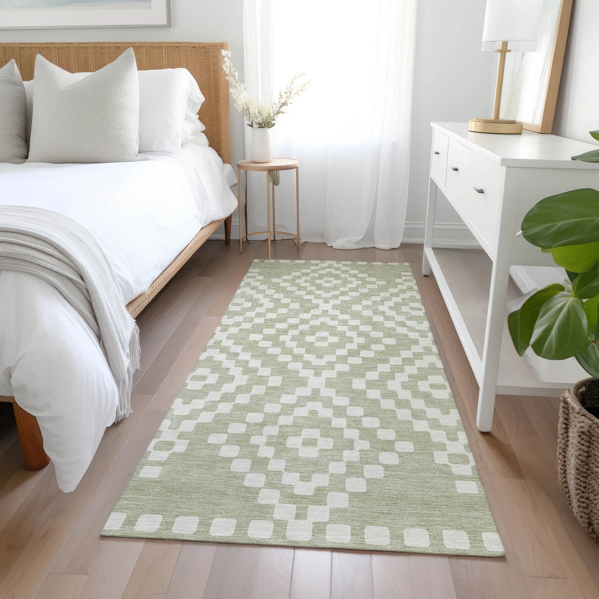 Machine Washable Indoor/ Outdoor Chantille Moroccan Boho Rug