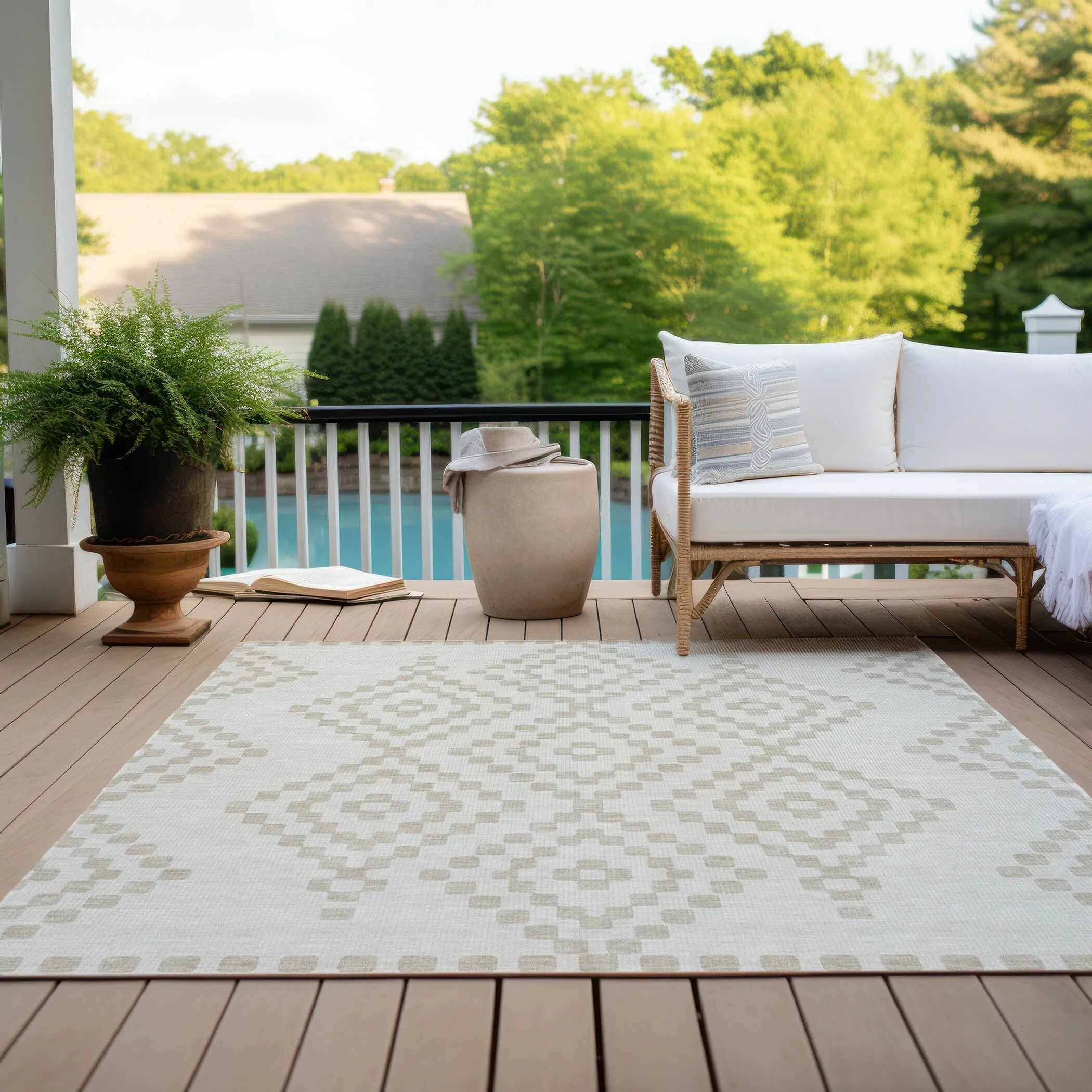 Machine Washable Indoor/ Outdoor Chantille Moroccan Boho Rug