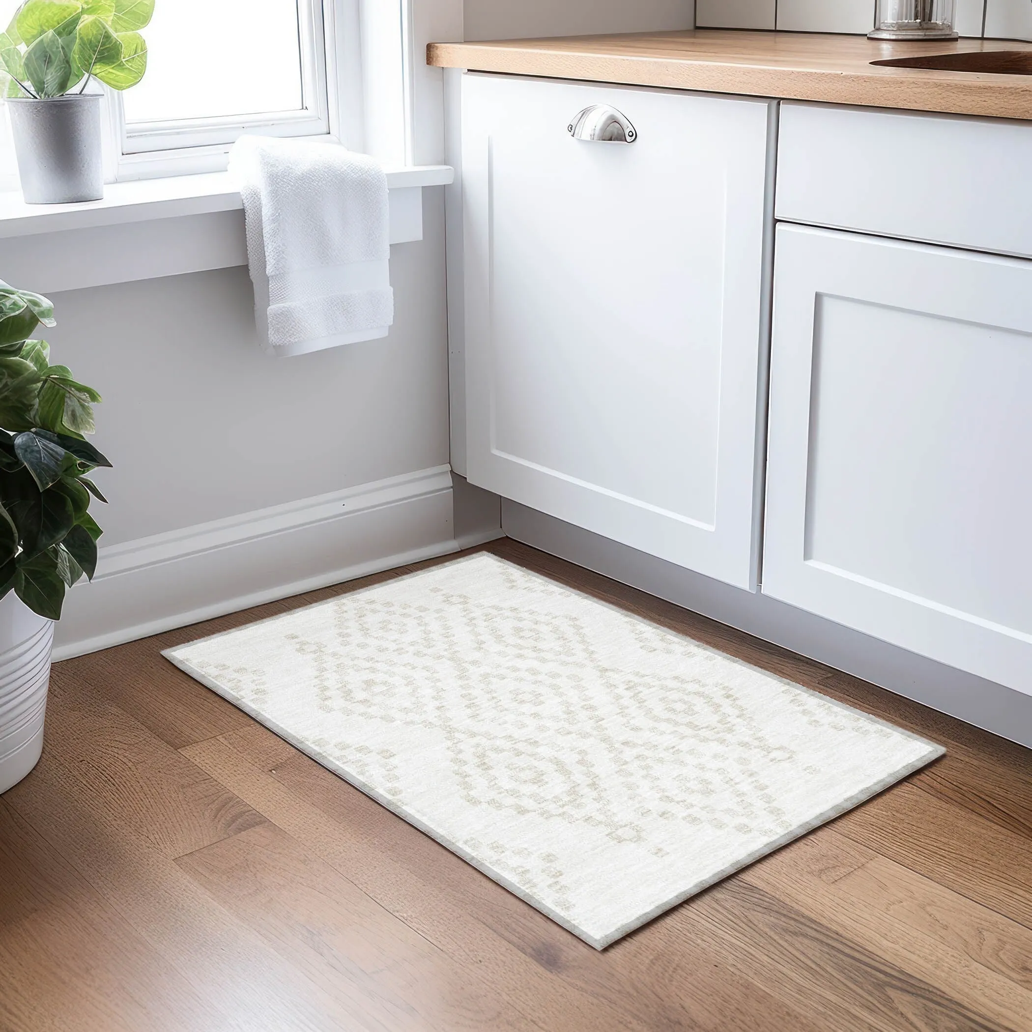 Machine Washable Indoor/ Outdoor Chantille Moroccan Boho Rug