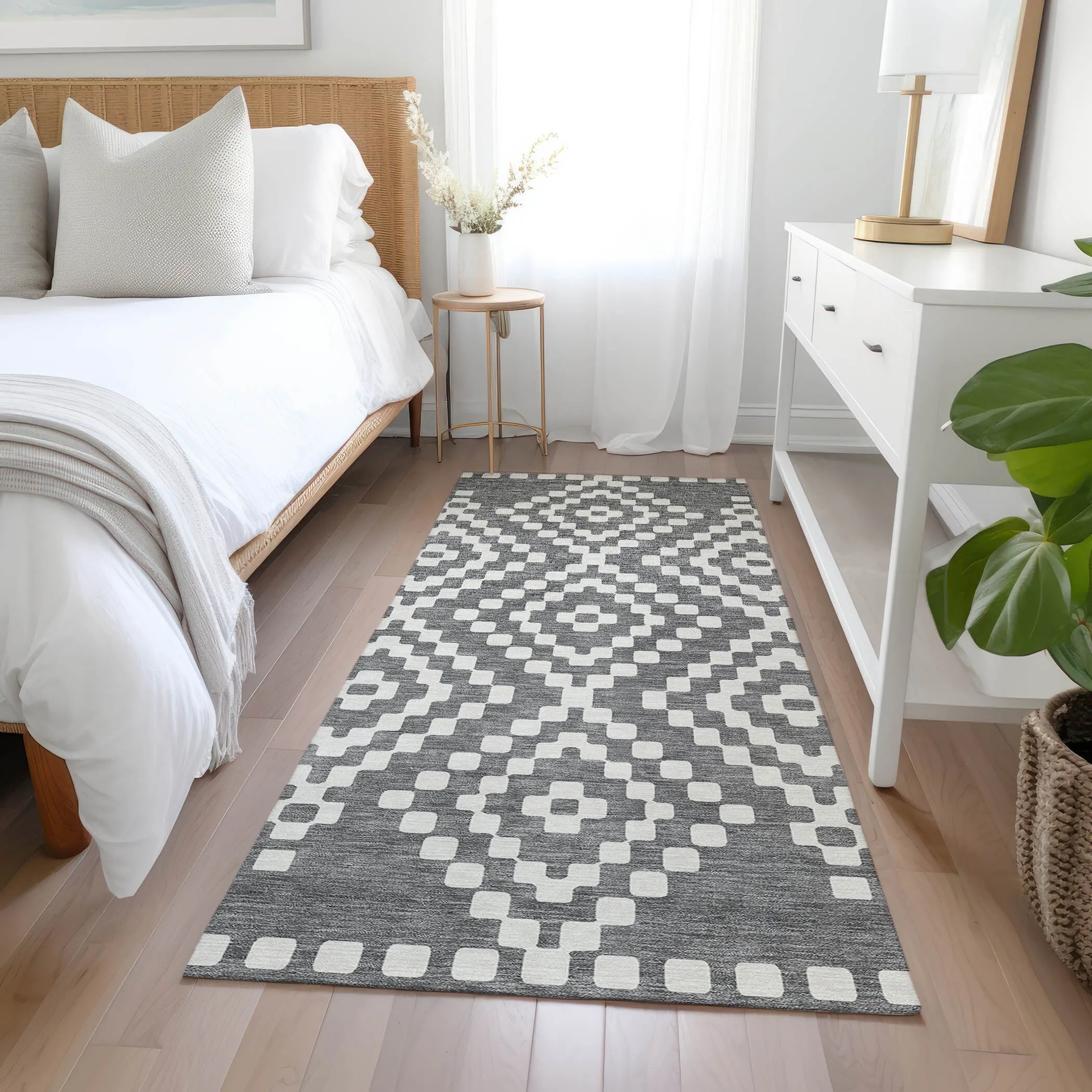 Machine Washable Indoor/ Outdoor Chantille Moroccan Boho Rug