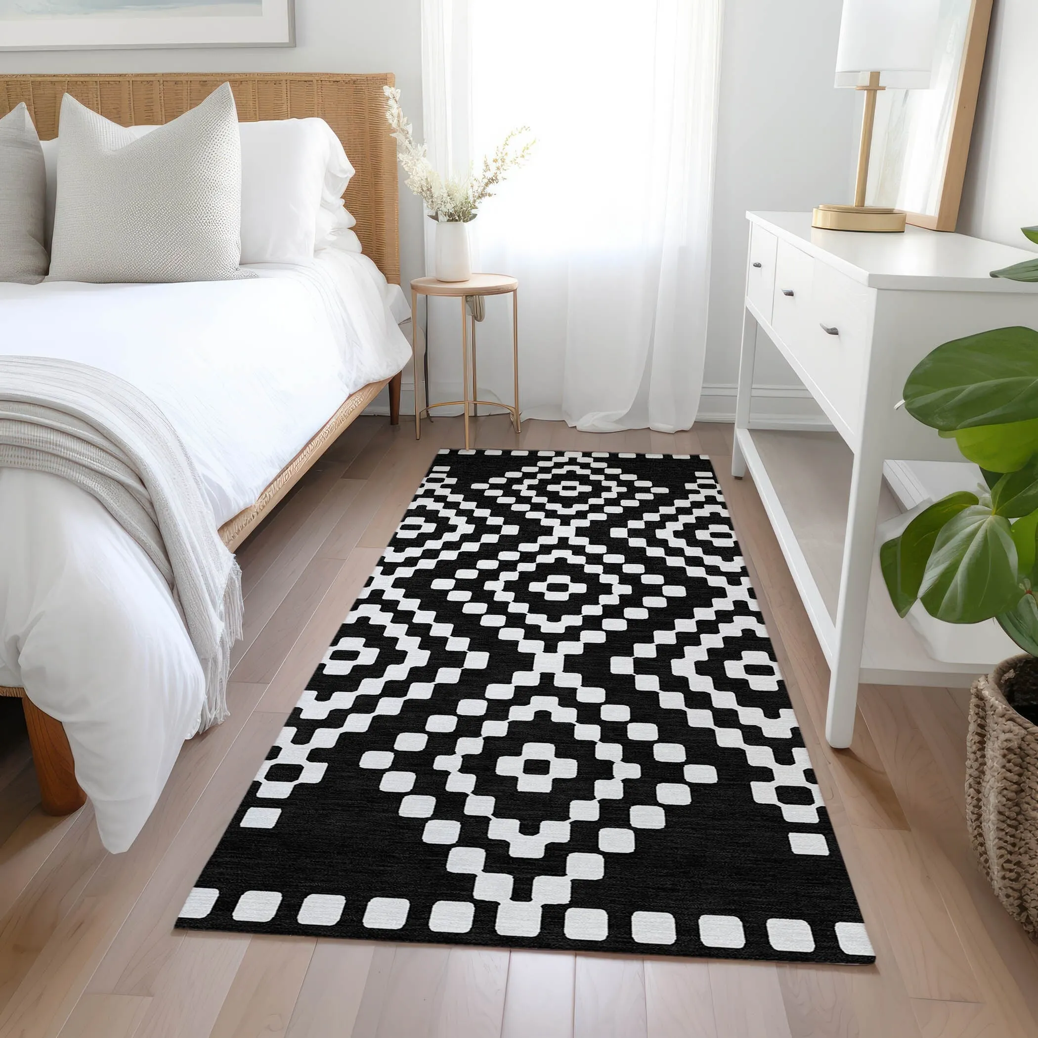 Machine Washable Indoor/ Outdoor Chantille Moroccan Boho Rug