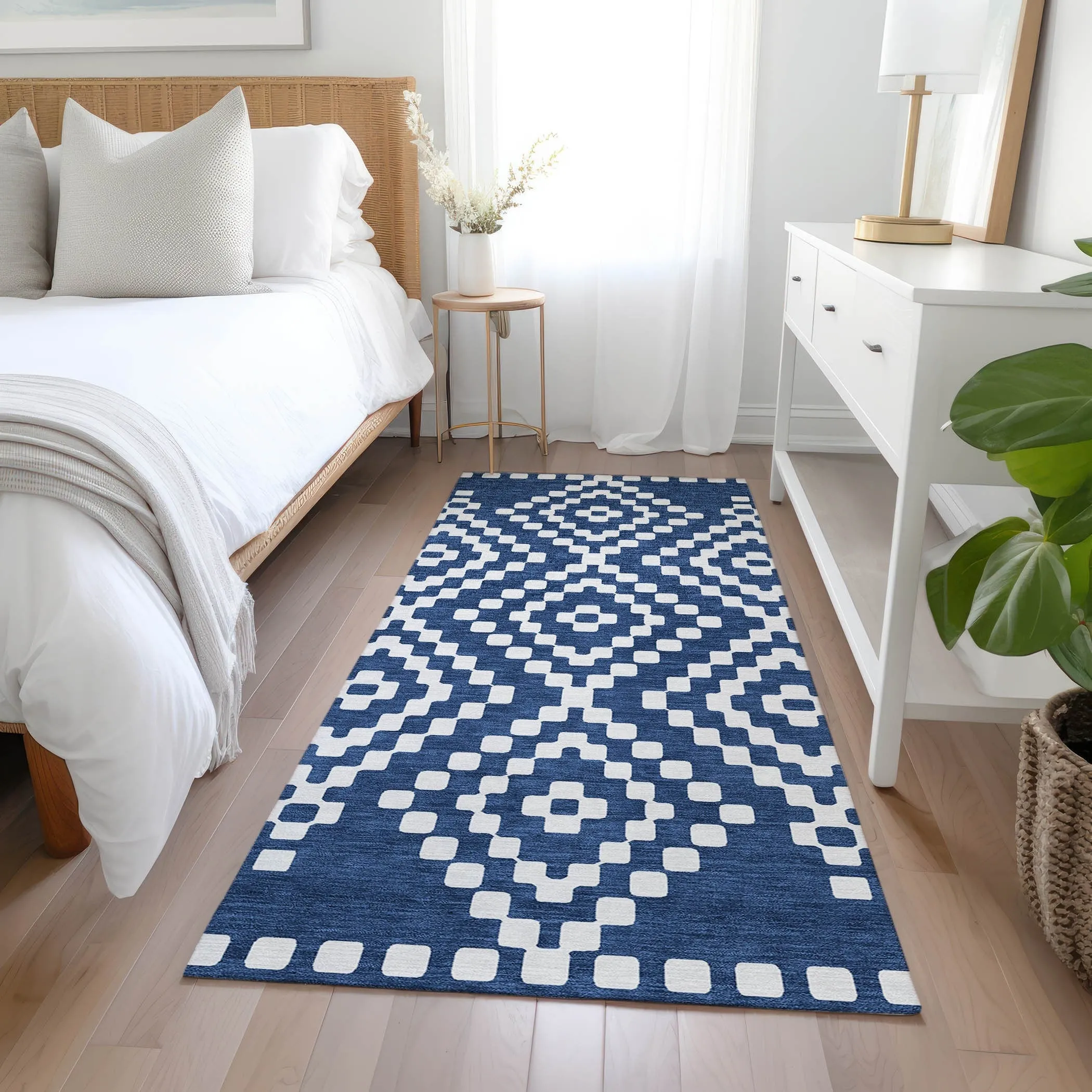 Machine Washable Indoor/ Outdoor Chantille Moroccan Boho Rug