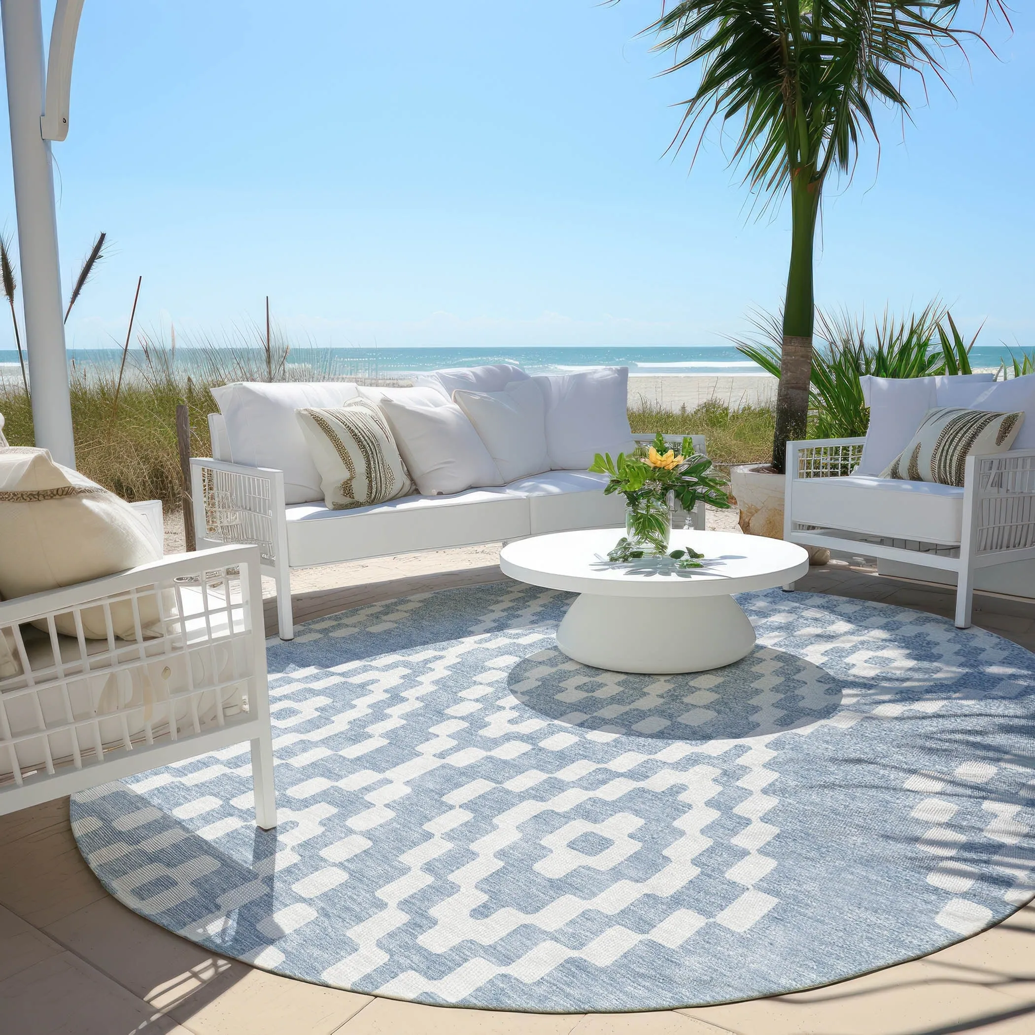 Machine Washable Indoor/ Outdoor Chantille Moroccan Boho Rug