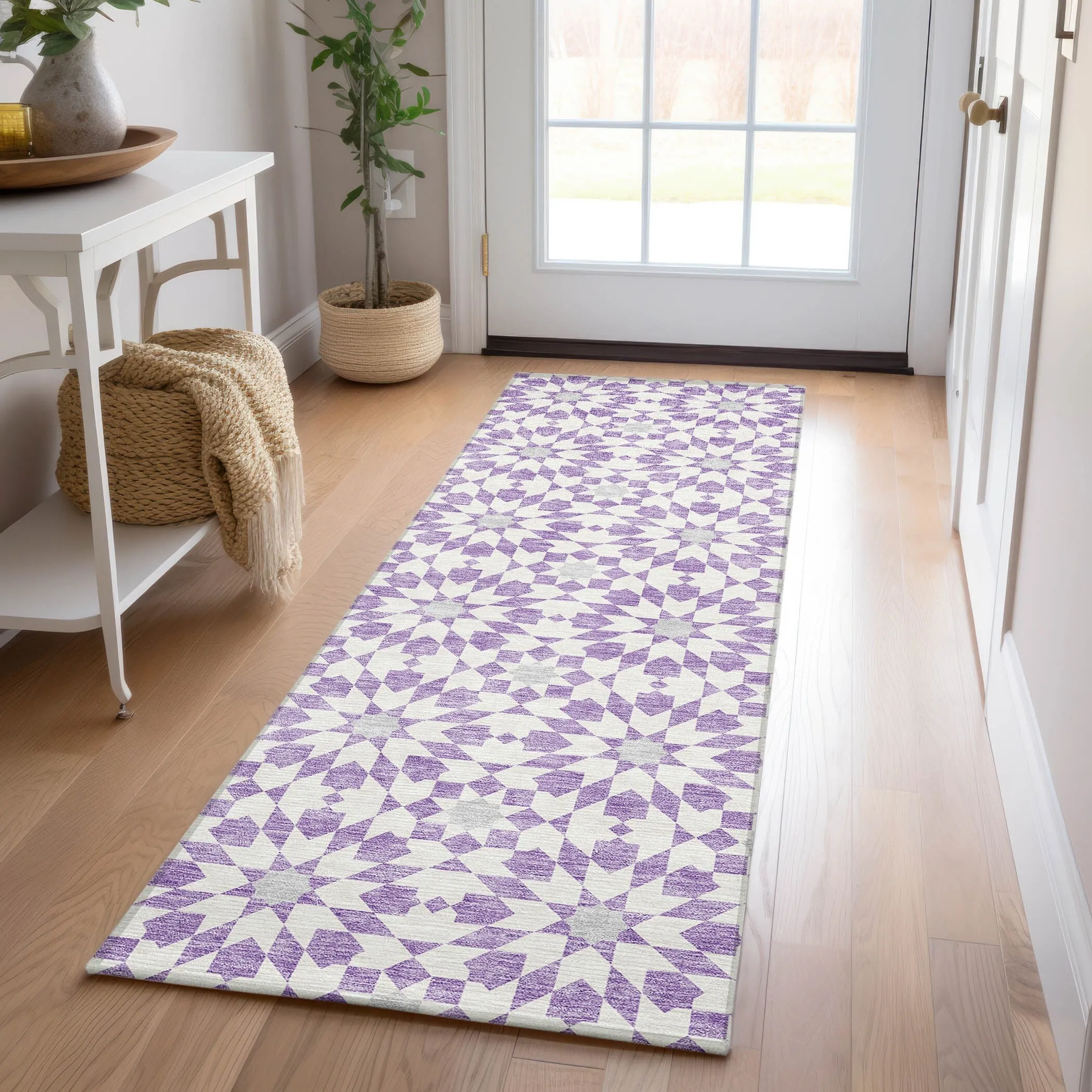 Machine Washable Indoor/ Outdoor Chantille Morrocan Boho Rug