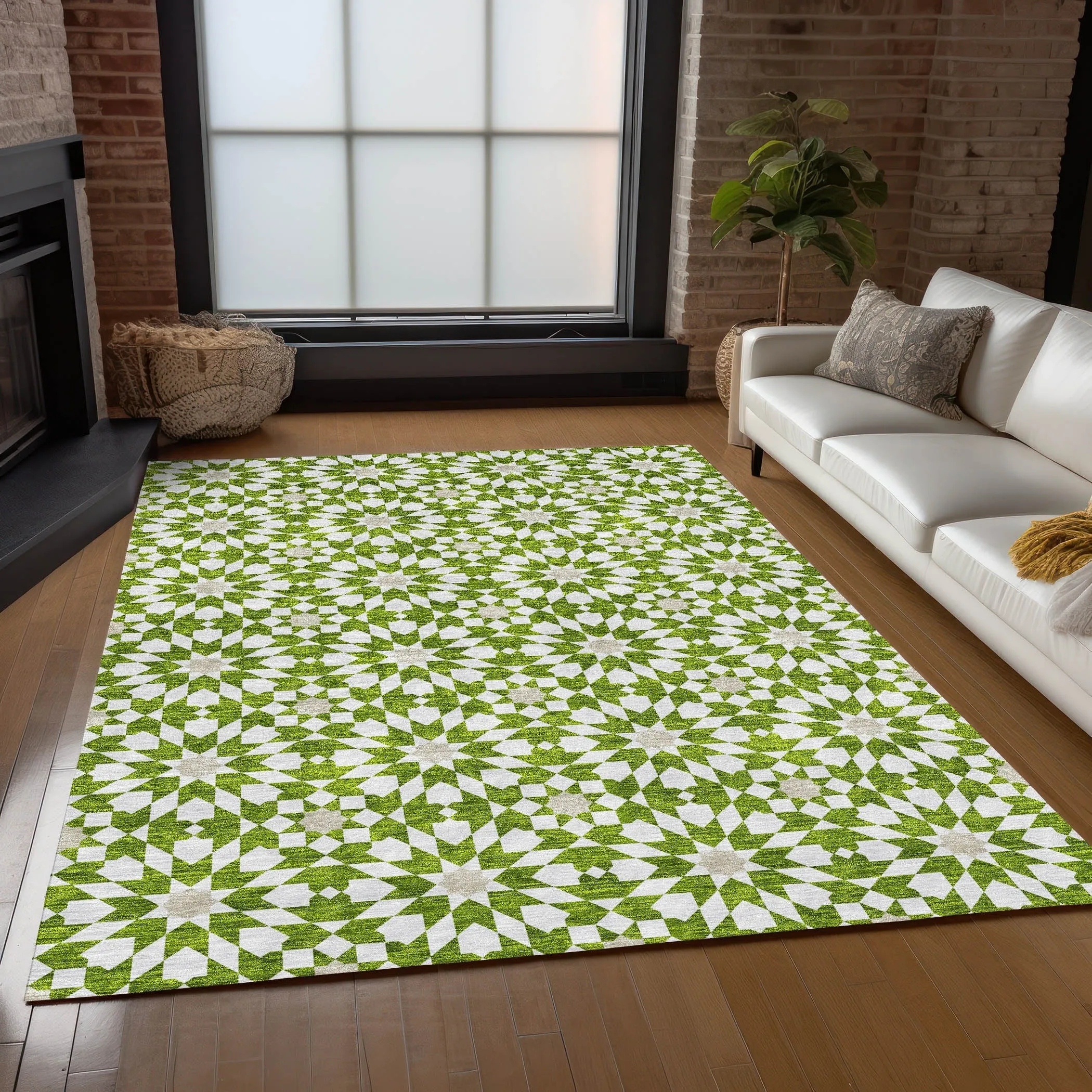 Machine Washable Indoor/ Outdoor Chantille Morrocan Boho Rug
