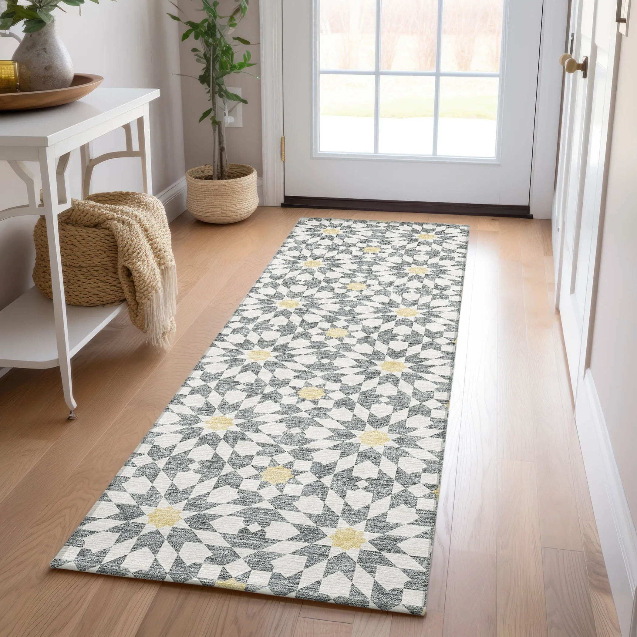 Machine Washable Indoor/ Outdoor Chantille Morrocan Boho Rug