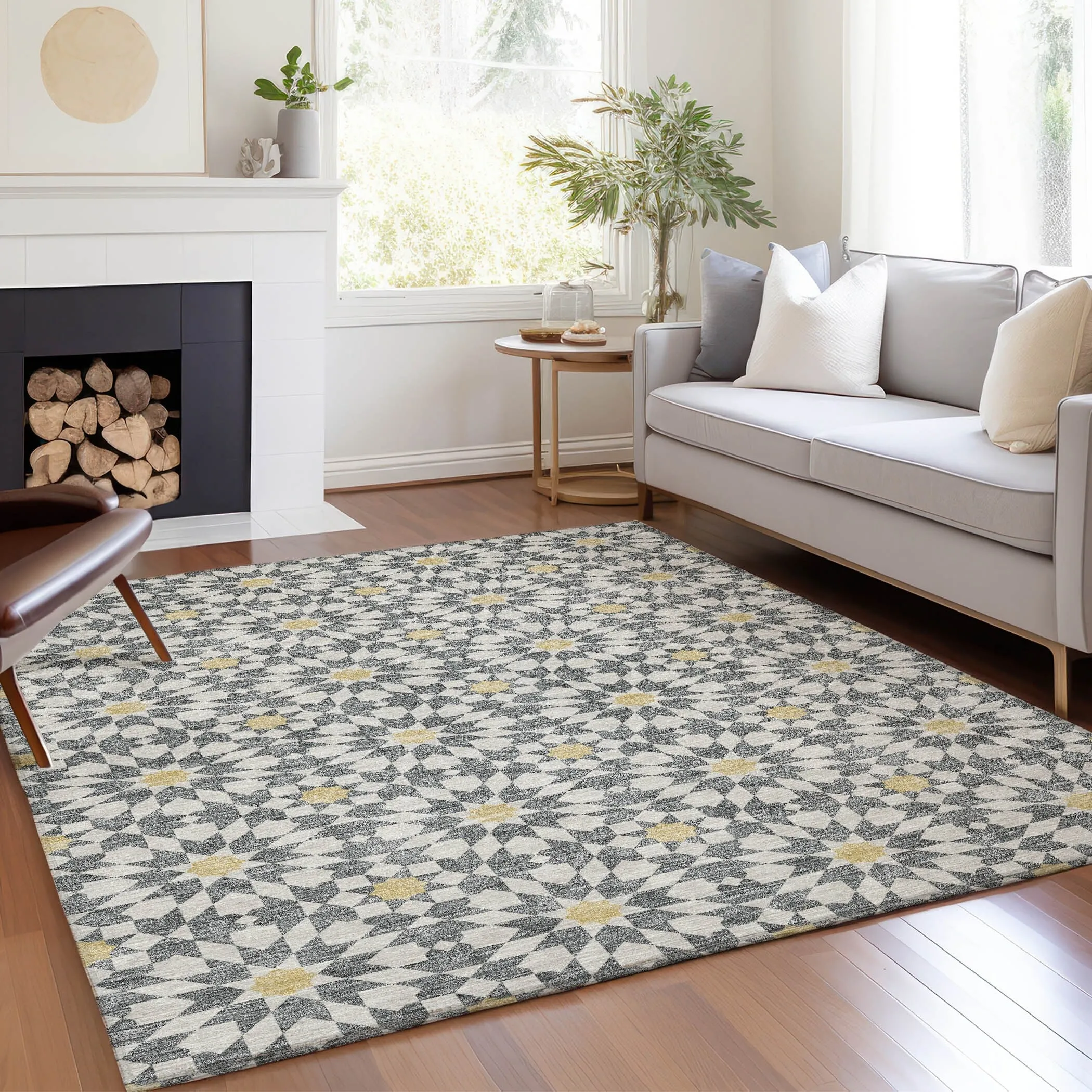 Machine Washable Indoor/ Outdoor Chantille Morrocan Boho Rug