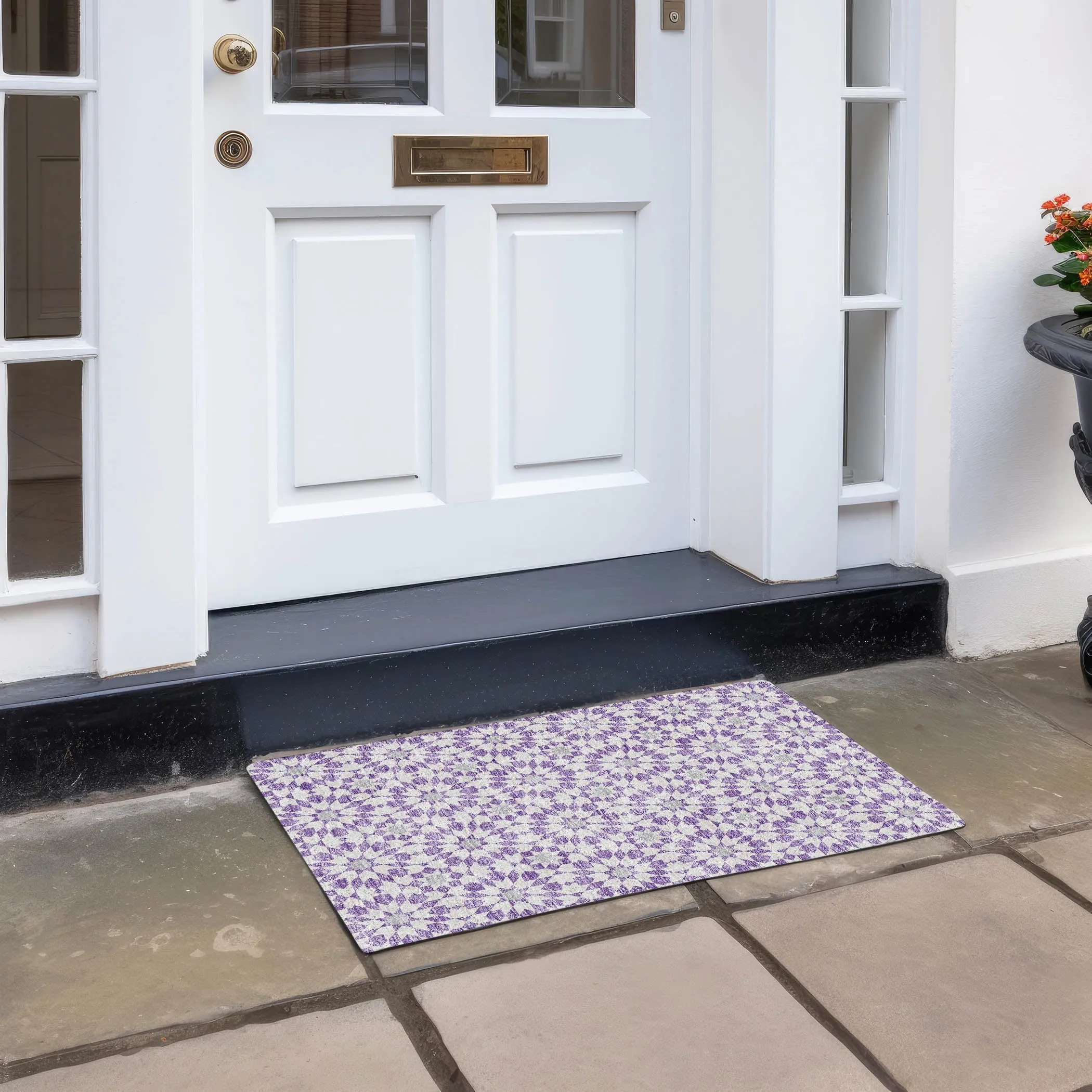 Machine Washable Indoor/ Outdoor Chantille Morrocan Boho Rug