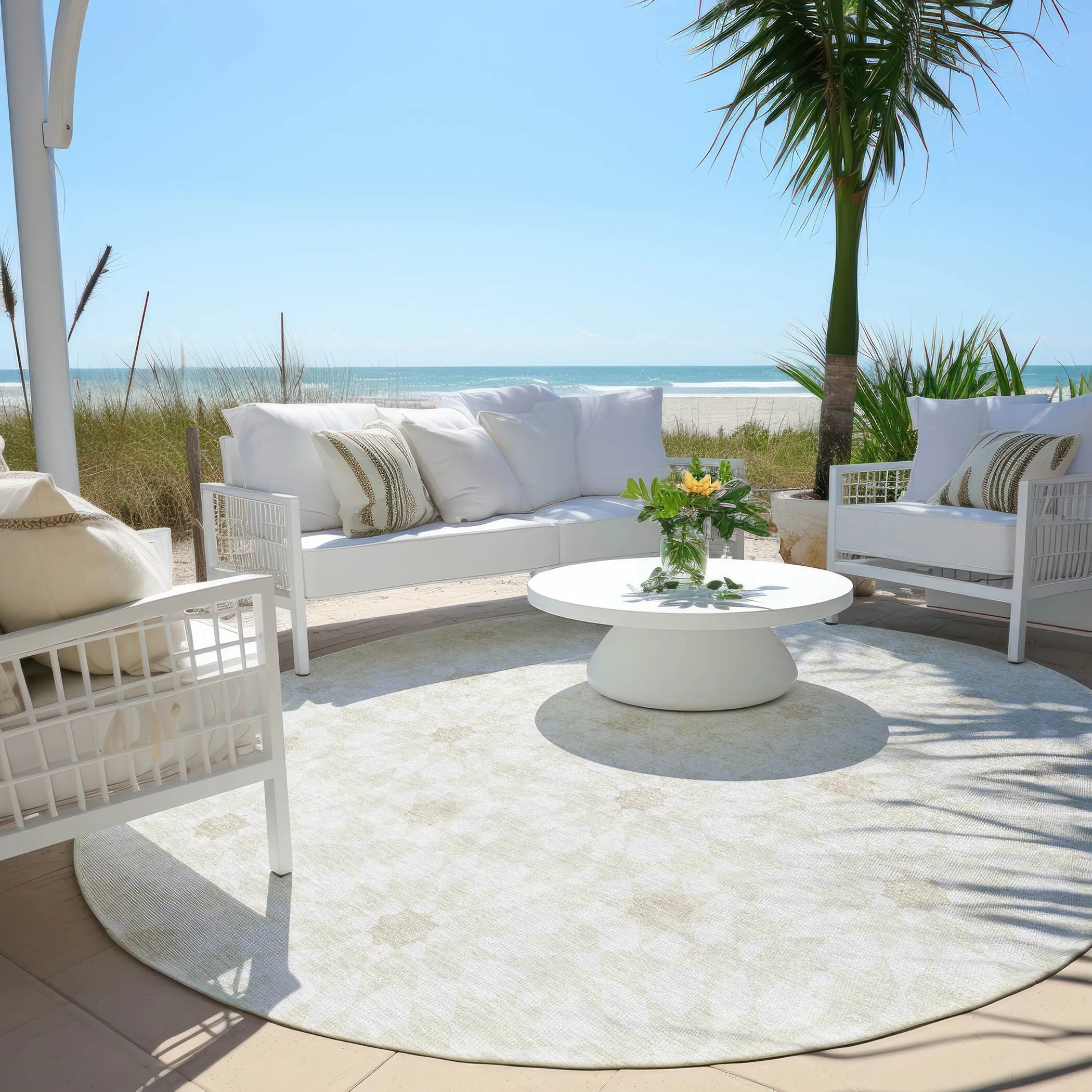 Machine Washable Indoor/ Outdoor Chantille Morrocan Boho Rug