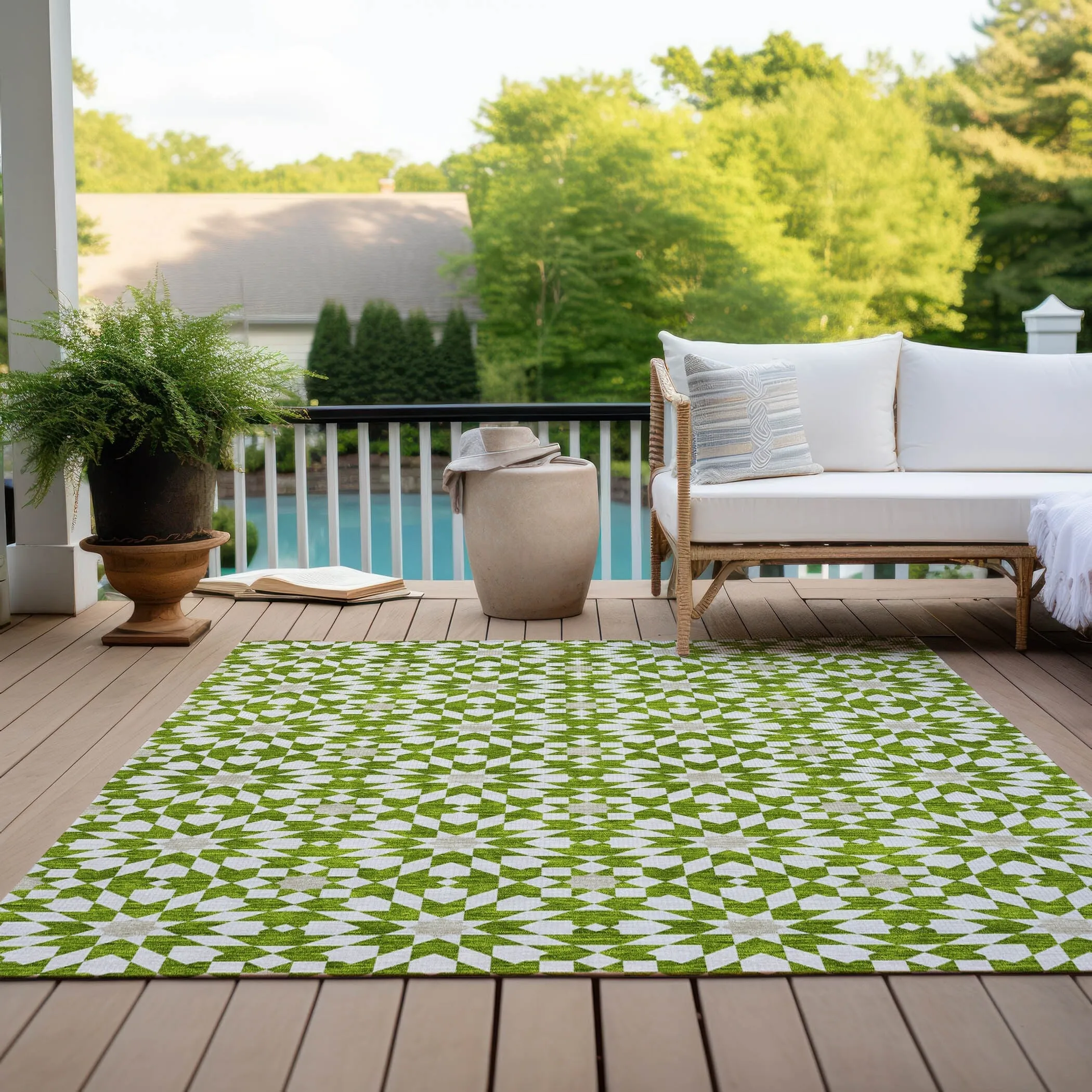 Machine Washable Indoor/ Outdoor Chantille Morrocan Boho Rug