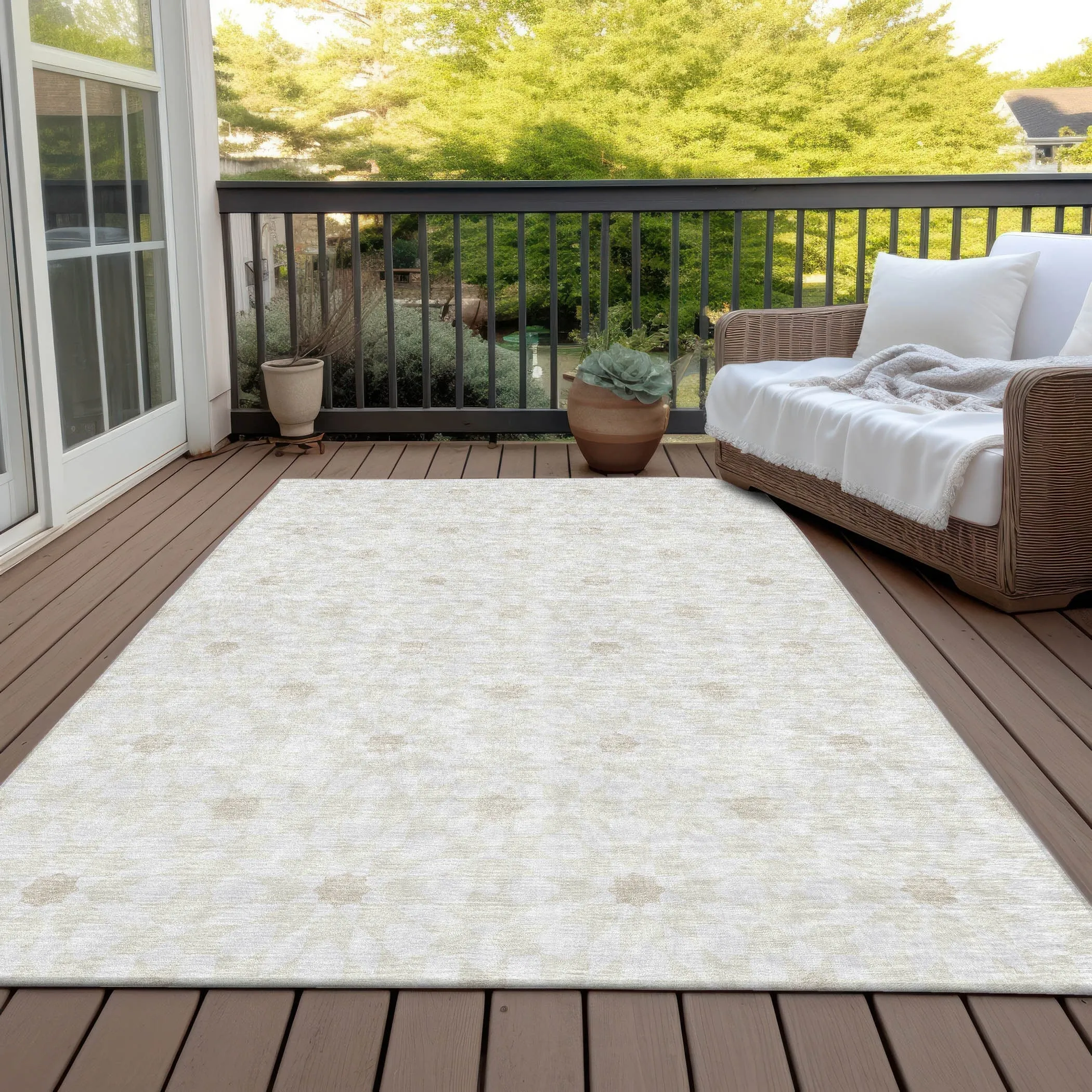 Machine Washable Indoor/ Outdoor Chantille Morrocan Boho Rug