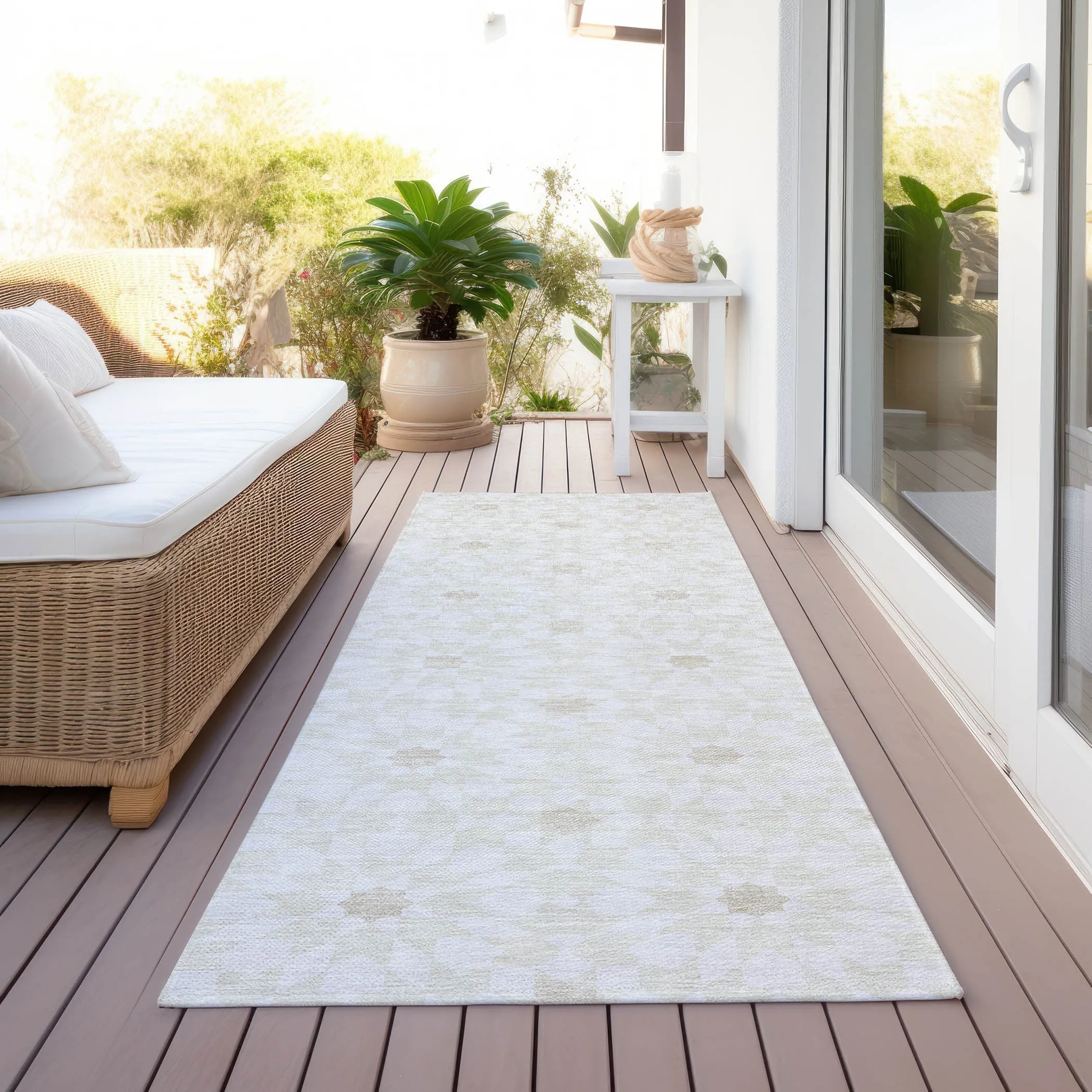 Machine Washable Indoor/ Outdoor Chantille Morrocan Boho Rug