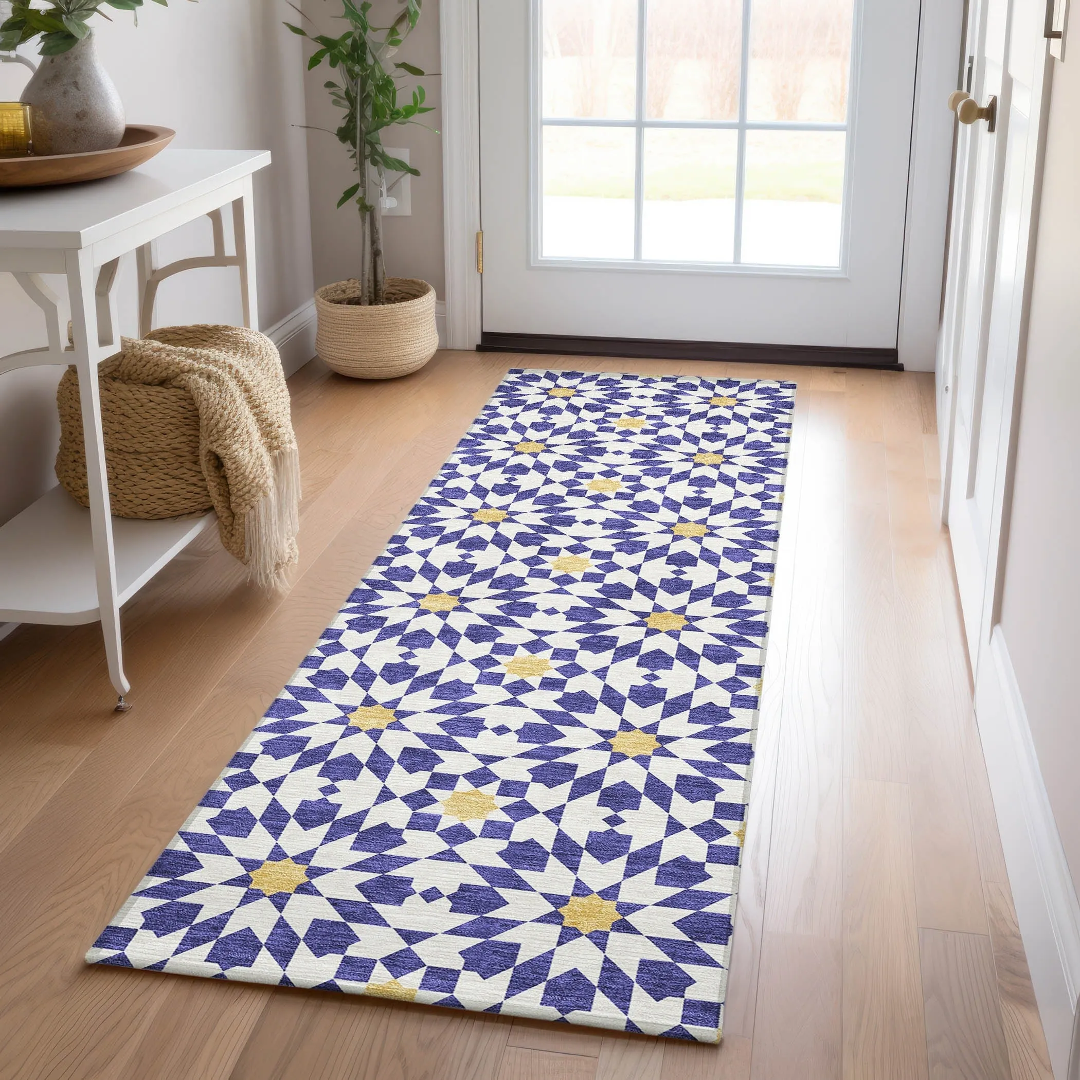 Machine Washable Indoor/ Outdoor Chantille Morrocan Boho Rug