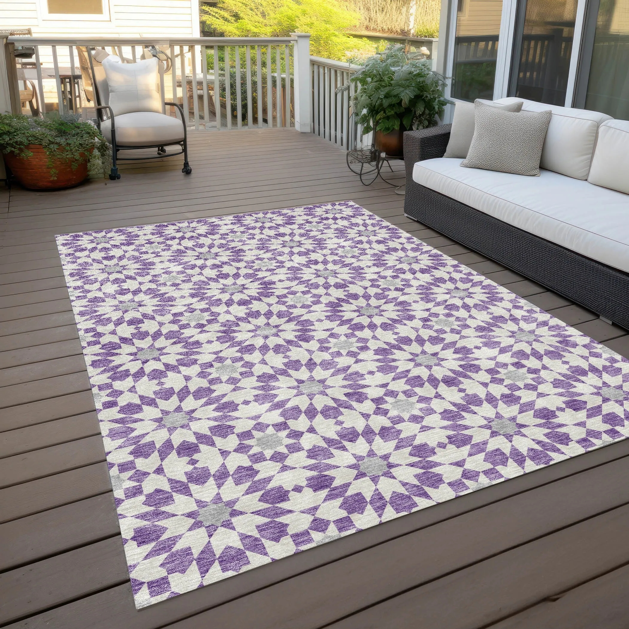Machine Washable Indoor/ Outdoor Chantille Morrocan Boho Rug