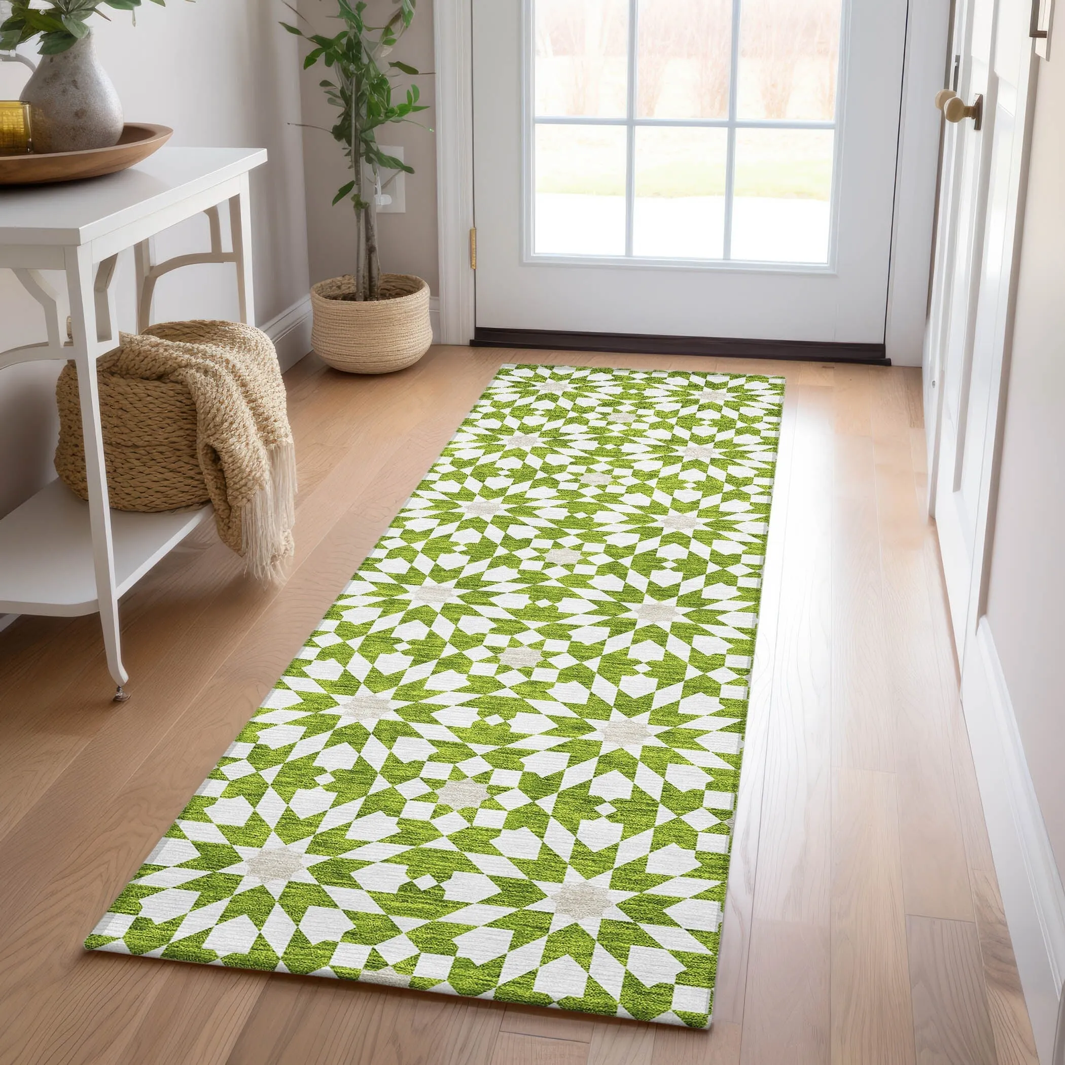 Machine Washable Indoor/ Outdoor Chantille Morrocan Boho Rug