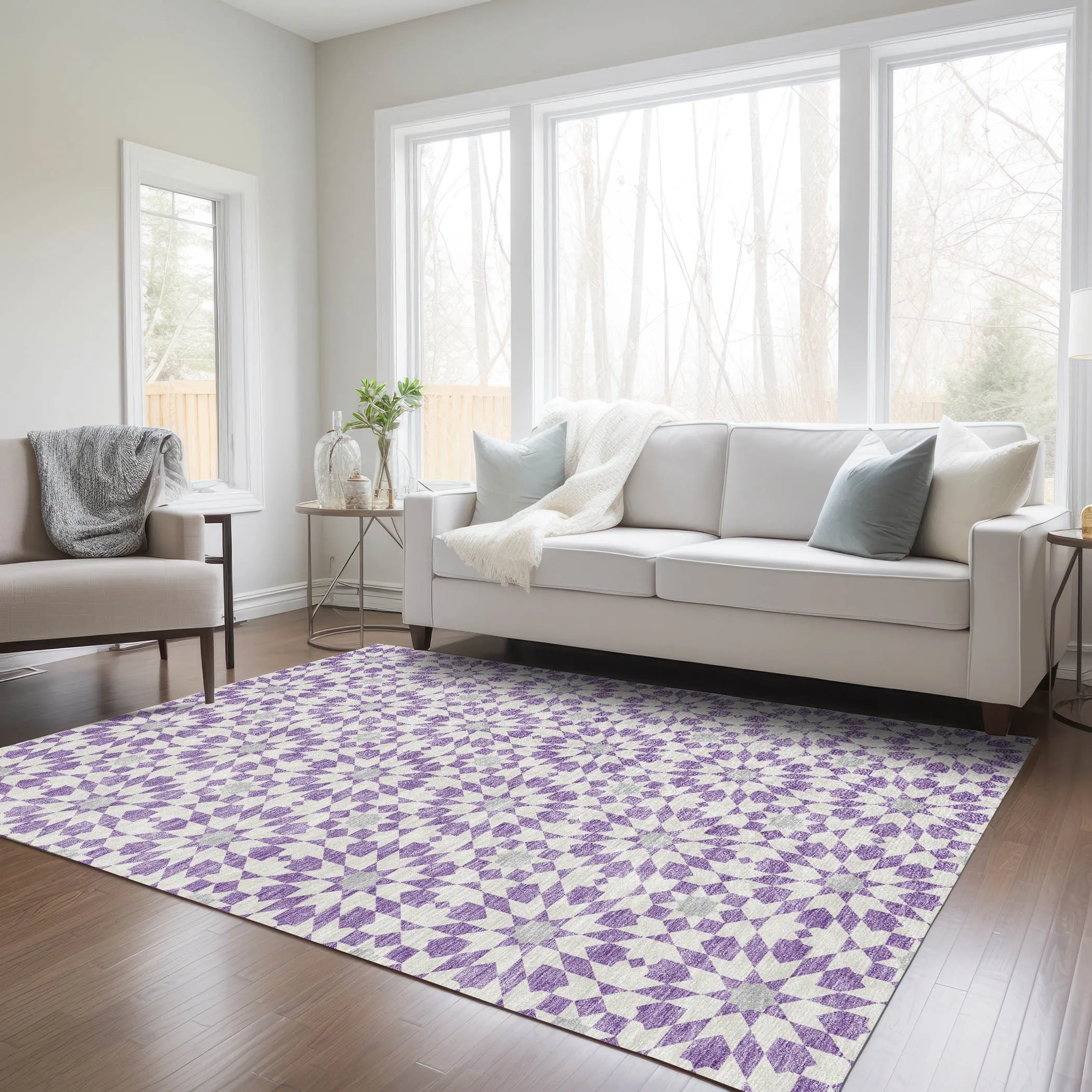Machine Washable Indoor/ Outdoor Chantille Morrocan Boho Rug