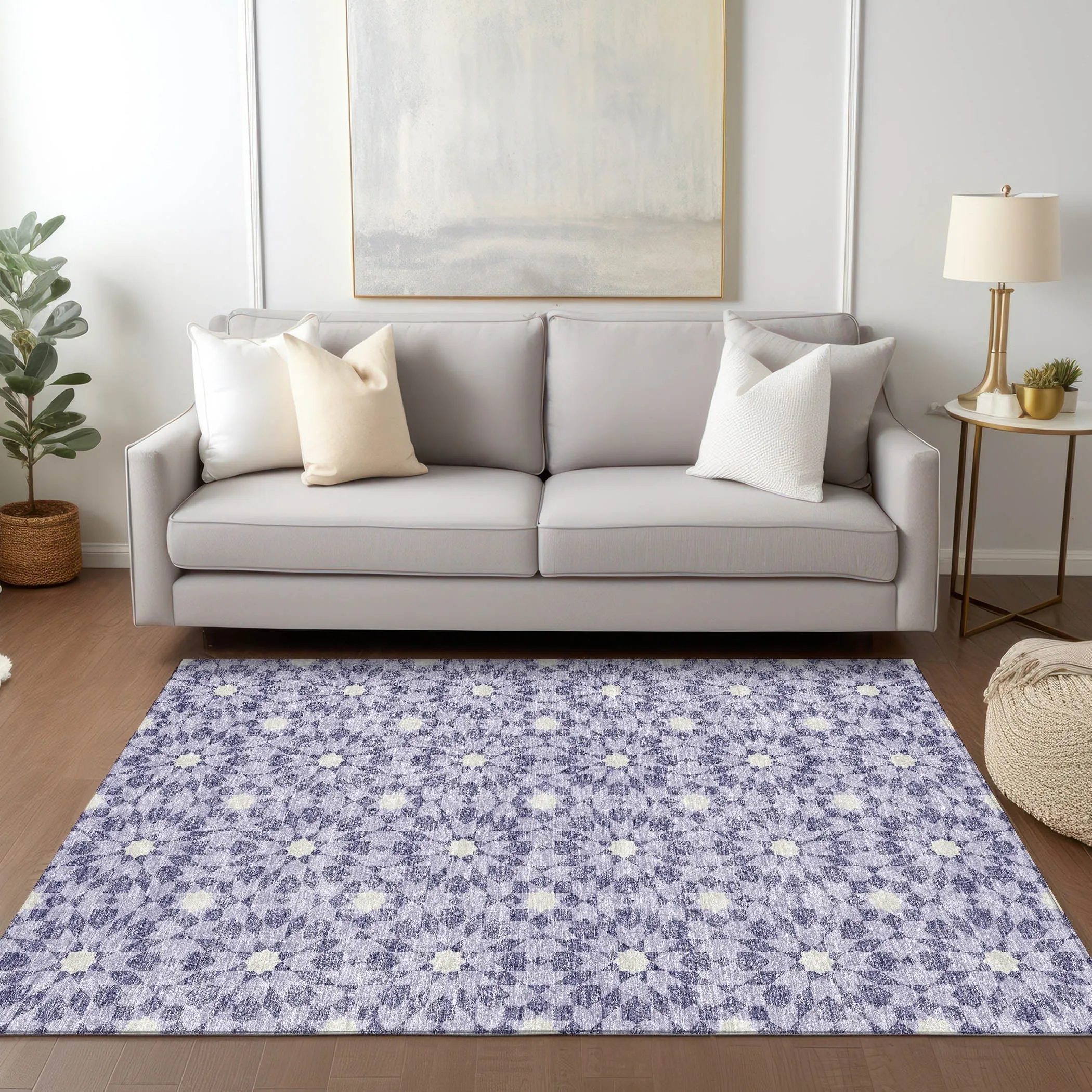 Machine Washable Indoor/ Outdoor Chantille Morrocan Boho Rug