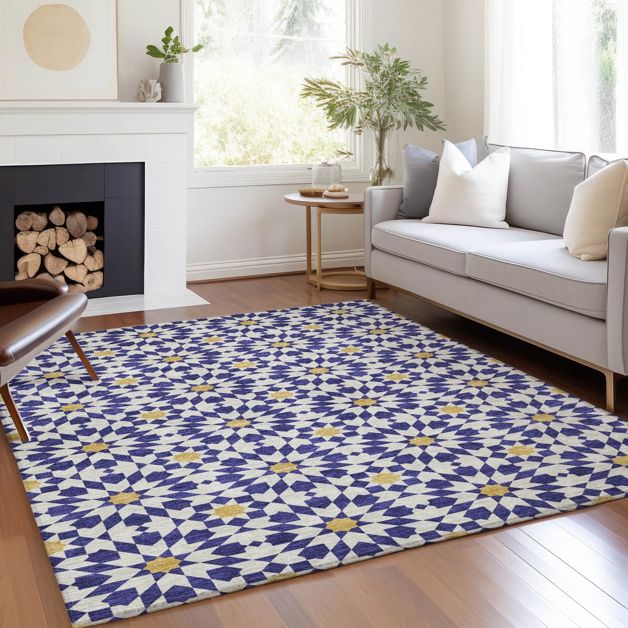 Machine Washable Indoor/ Outdoor Chantille Morrocan Boho Rug