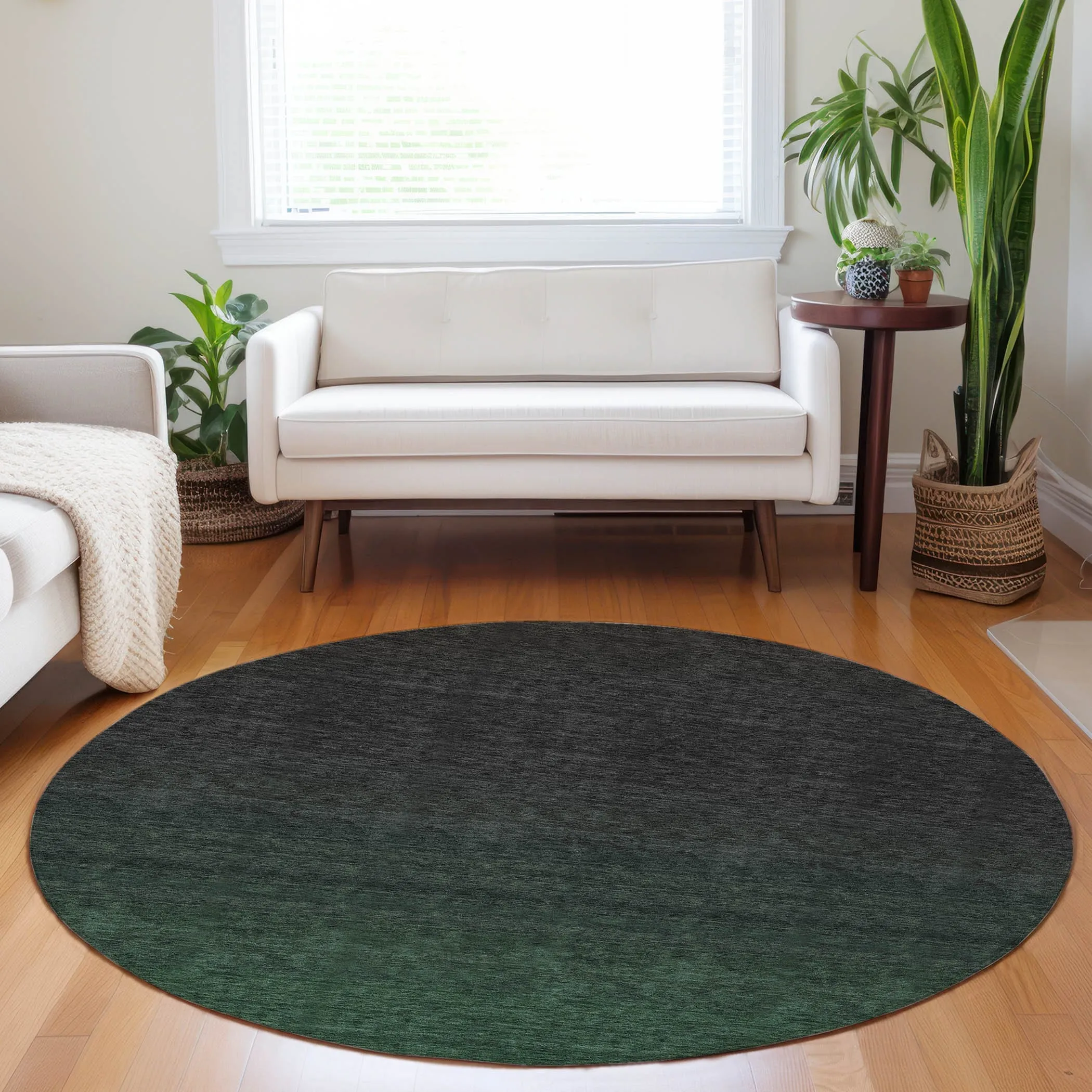 Machine Washable Indoor/ Outdoor Chantille Ombre Solid Rug