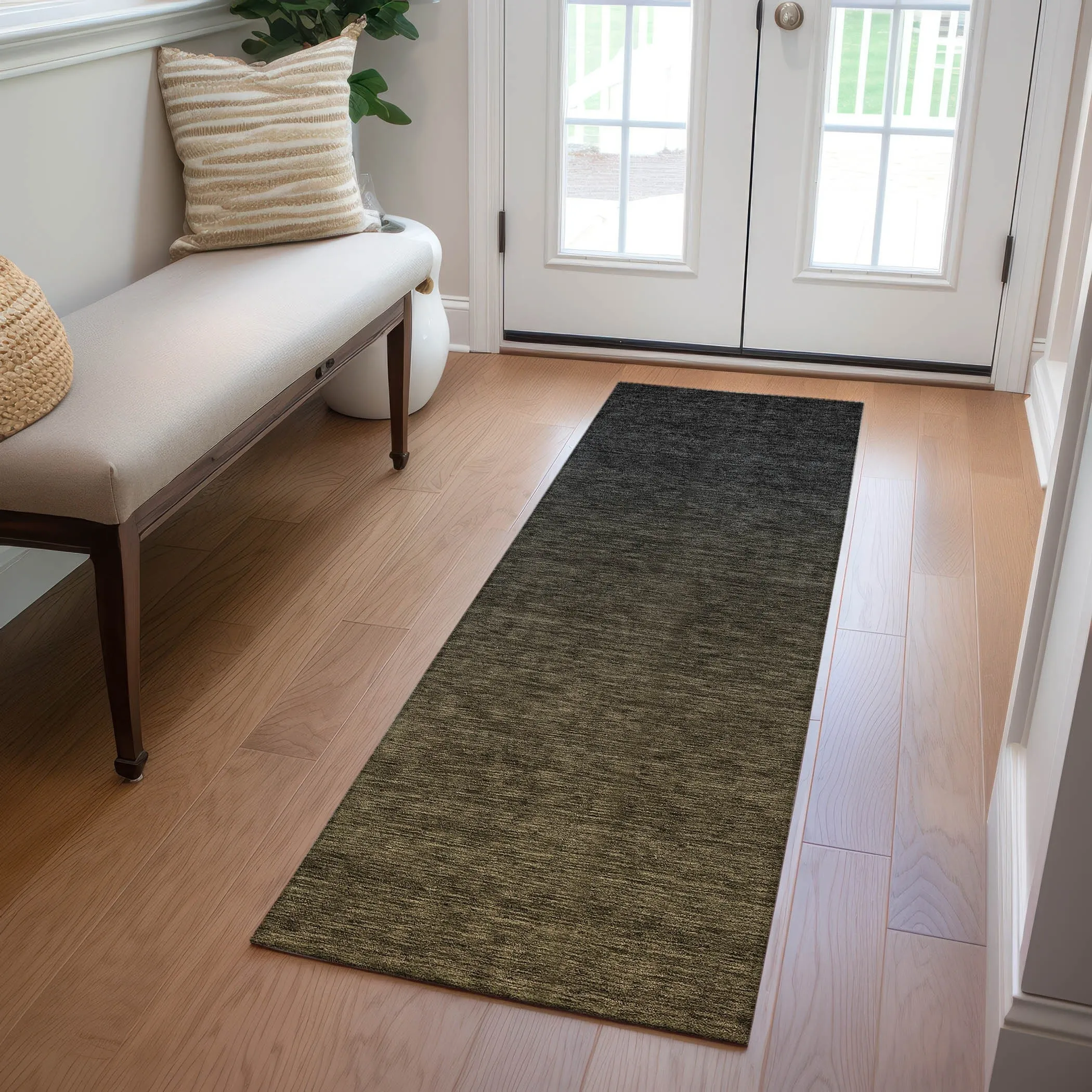 Machine Washable Indoor/ Outdoor Chantille Ombre Solid Rug