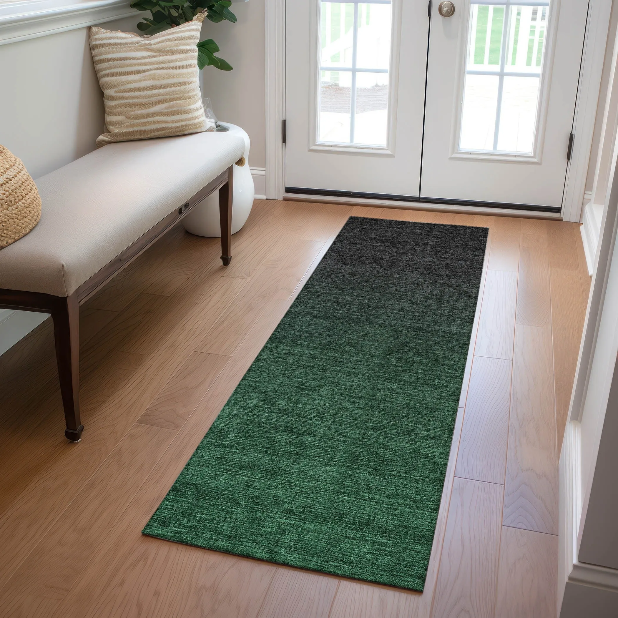 Machine Washable Indoor/ Outdoor Chantille Ombre Solid Rug