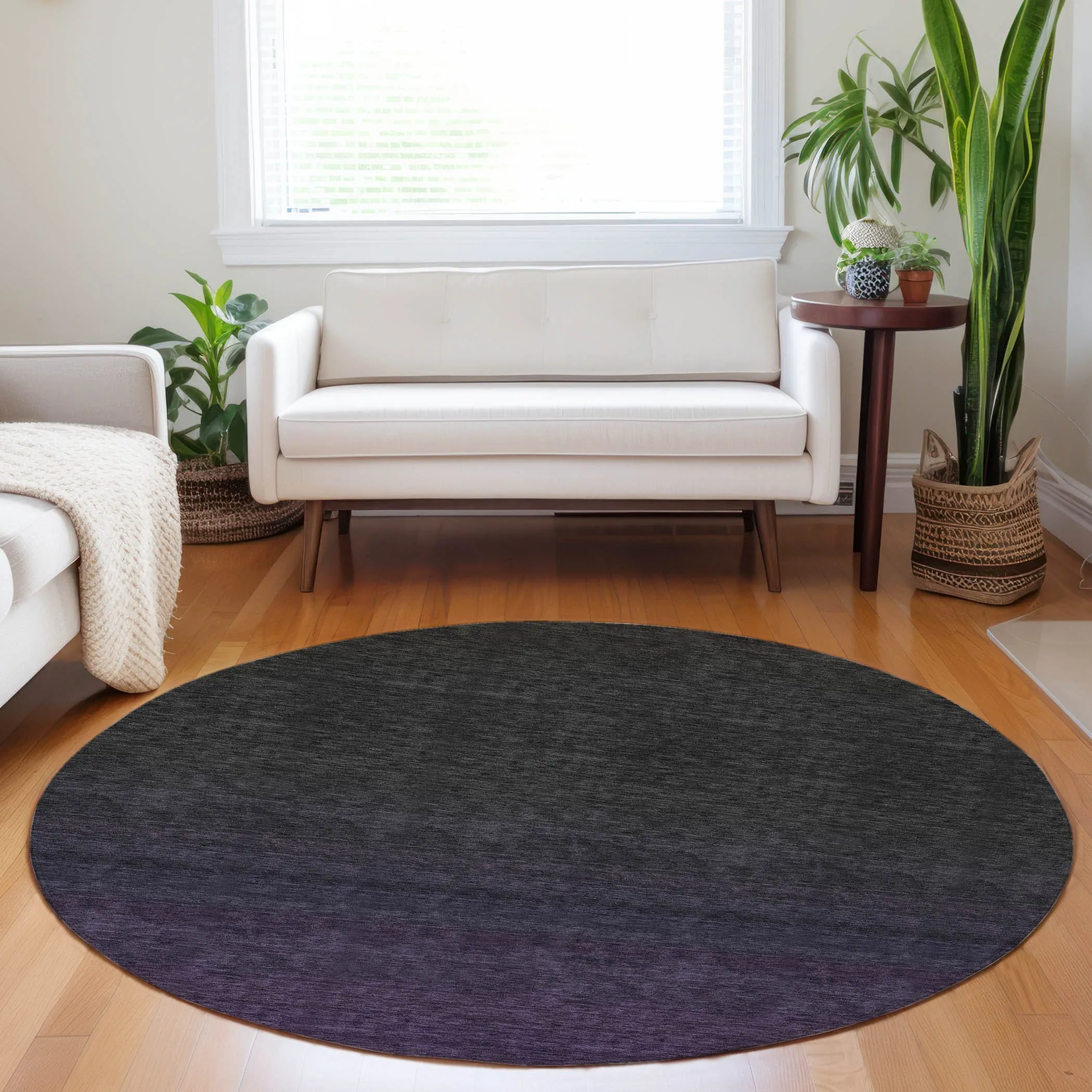 Machine Washable Indoor/ Outdoor Chantille Ombre Solid Rug
