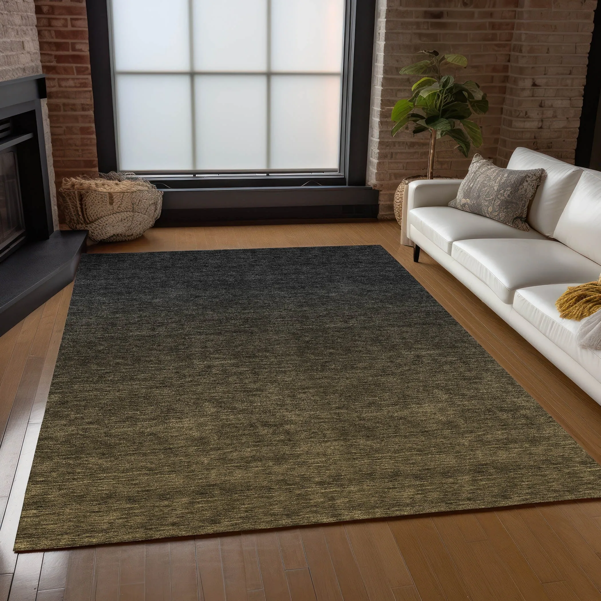 Machine Washable Indoor/ Outdoor Chantille Ombre Solid Rug