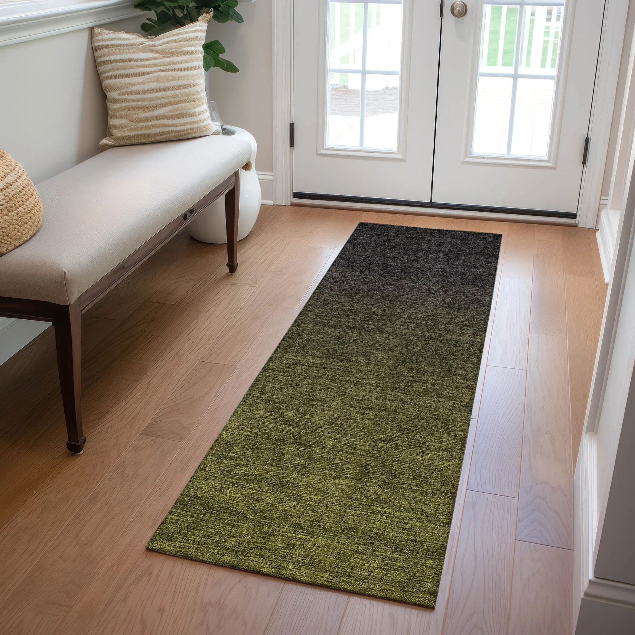 Machine Washable Indoor/ Outdoor Chantille Ombre Solid Rug