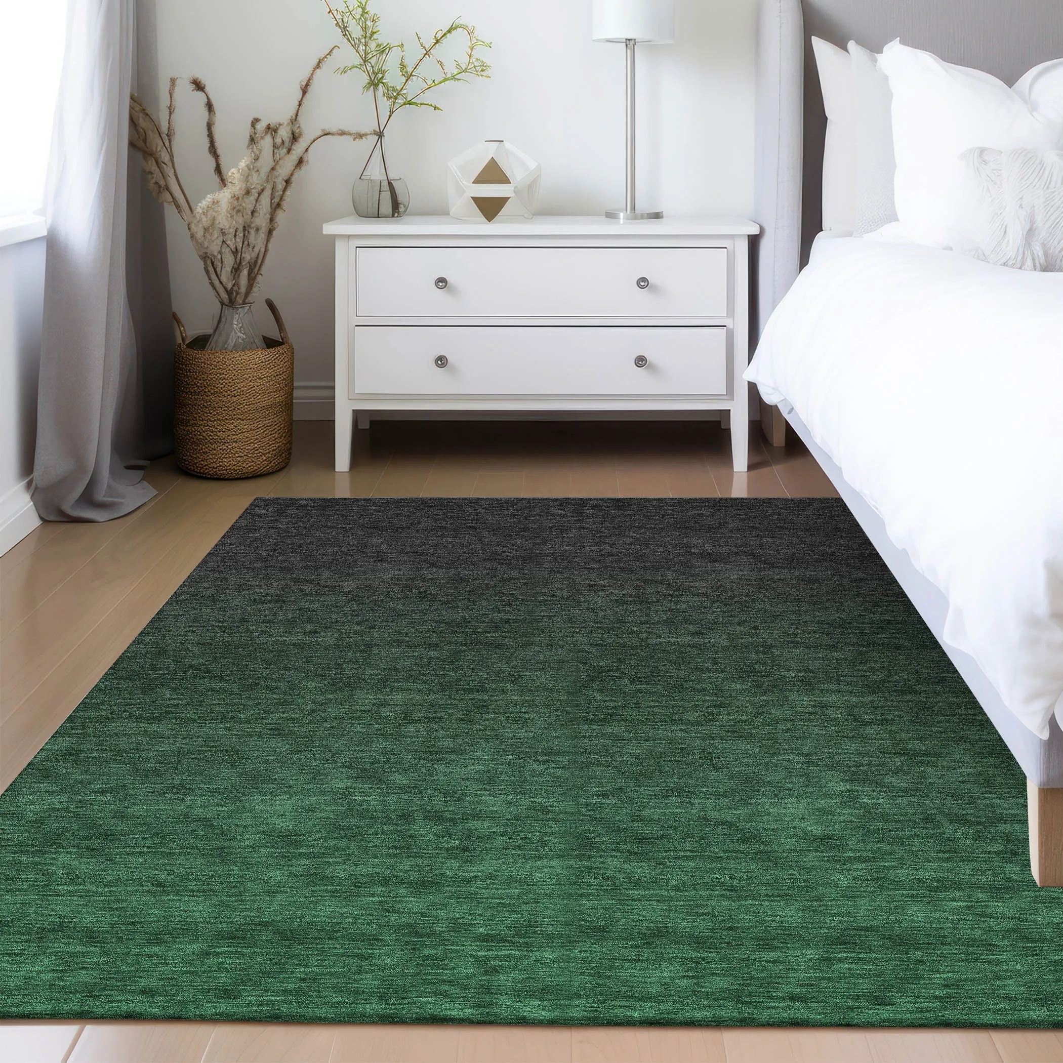 Machine Washable Indoor/ Outdoor Chantille Ombre Solid Rug