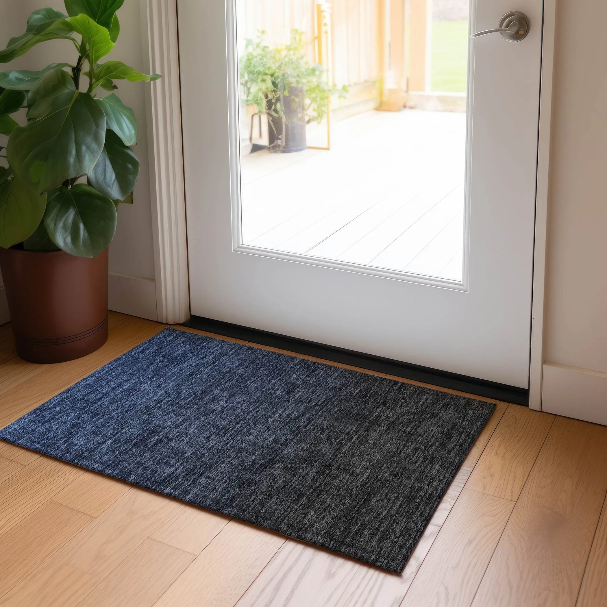 Machine Washable Indoor/ Outdoor Chantille Ombre Solid Rug