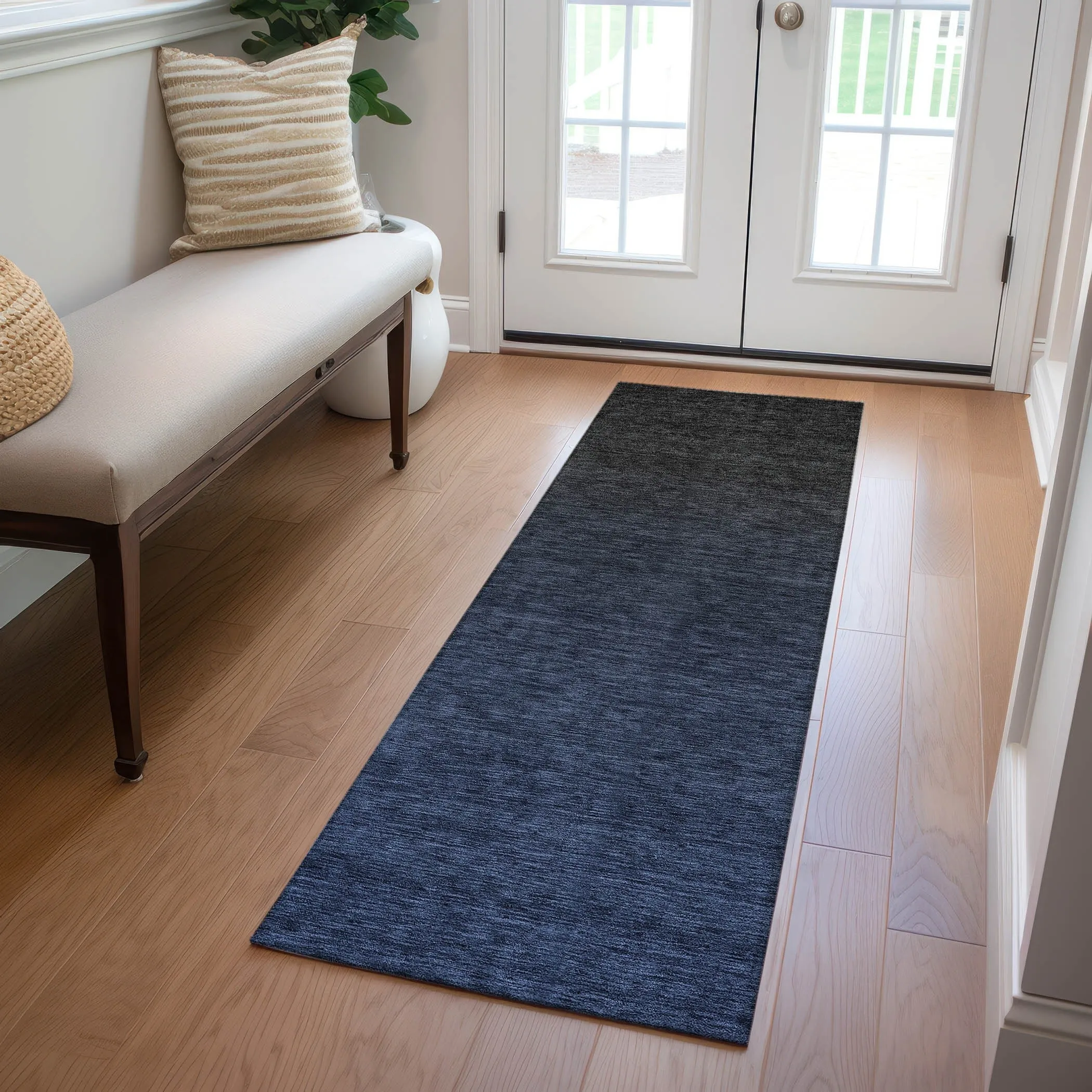 Machine Washable Indoor/ Outdoor Chantille Ombre Solid Rug