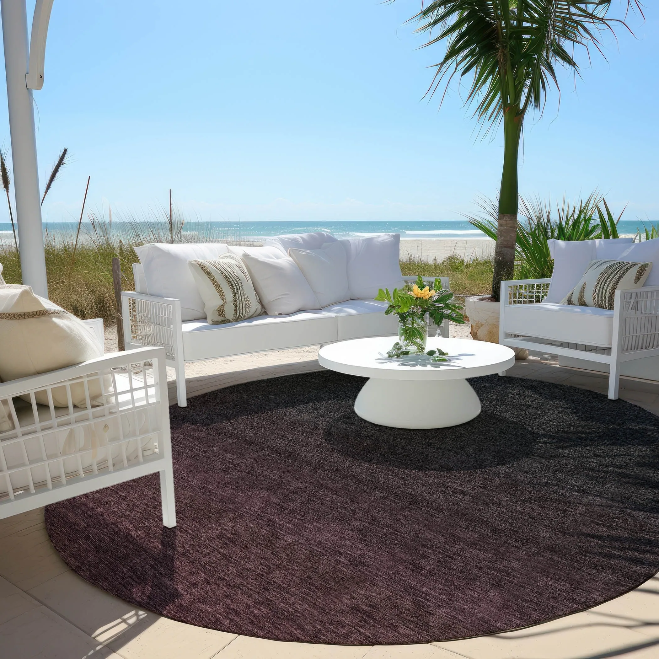 Machine Washable Indoor/ Outdoor Chantille Ombre Solid Rug