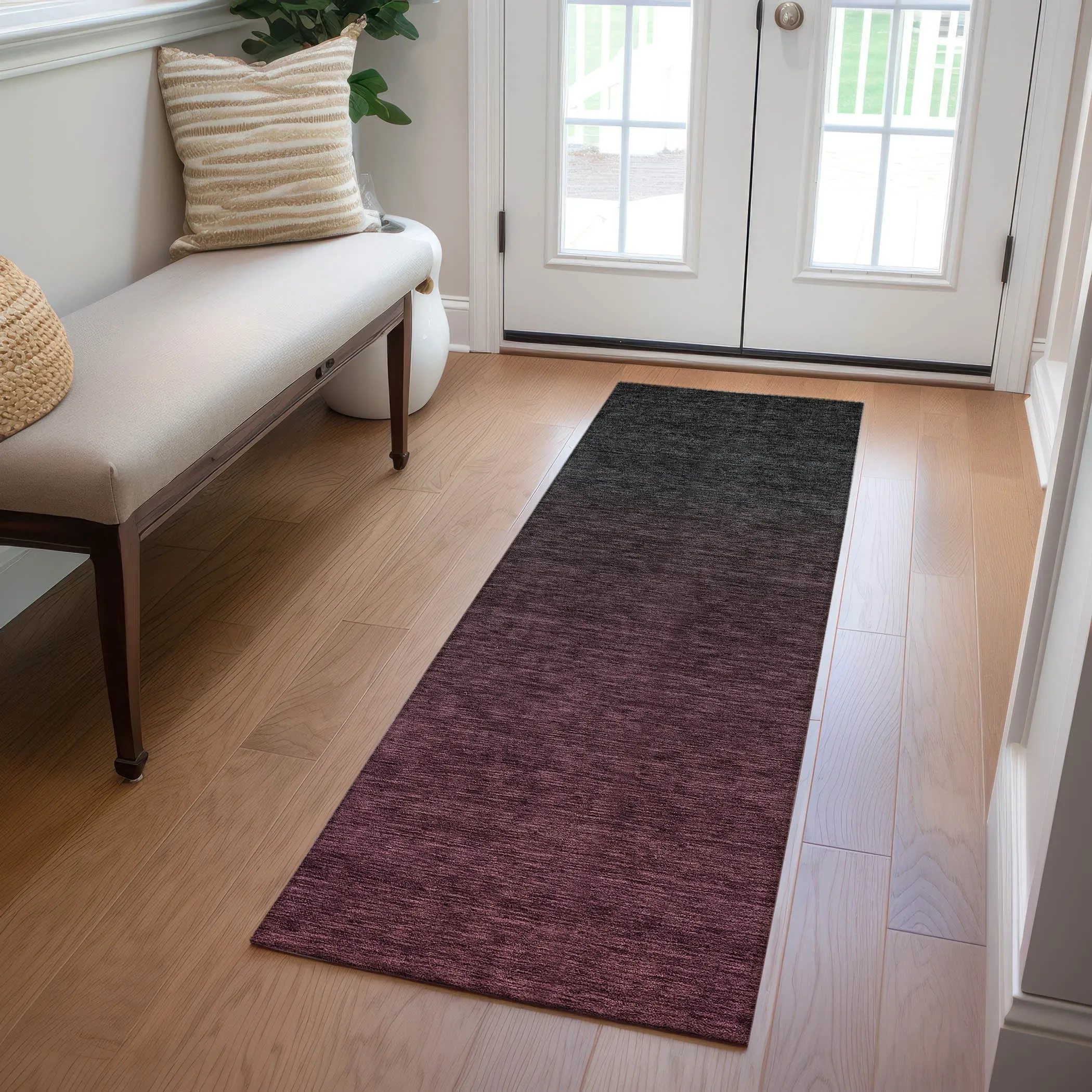 Machine Washable Indoor/ Outdoor Chantille Ombre Solid Rug