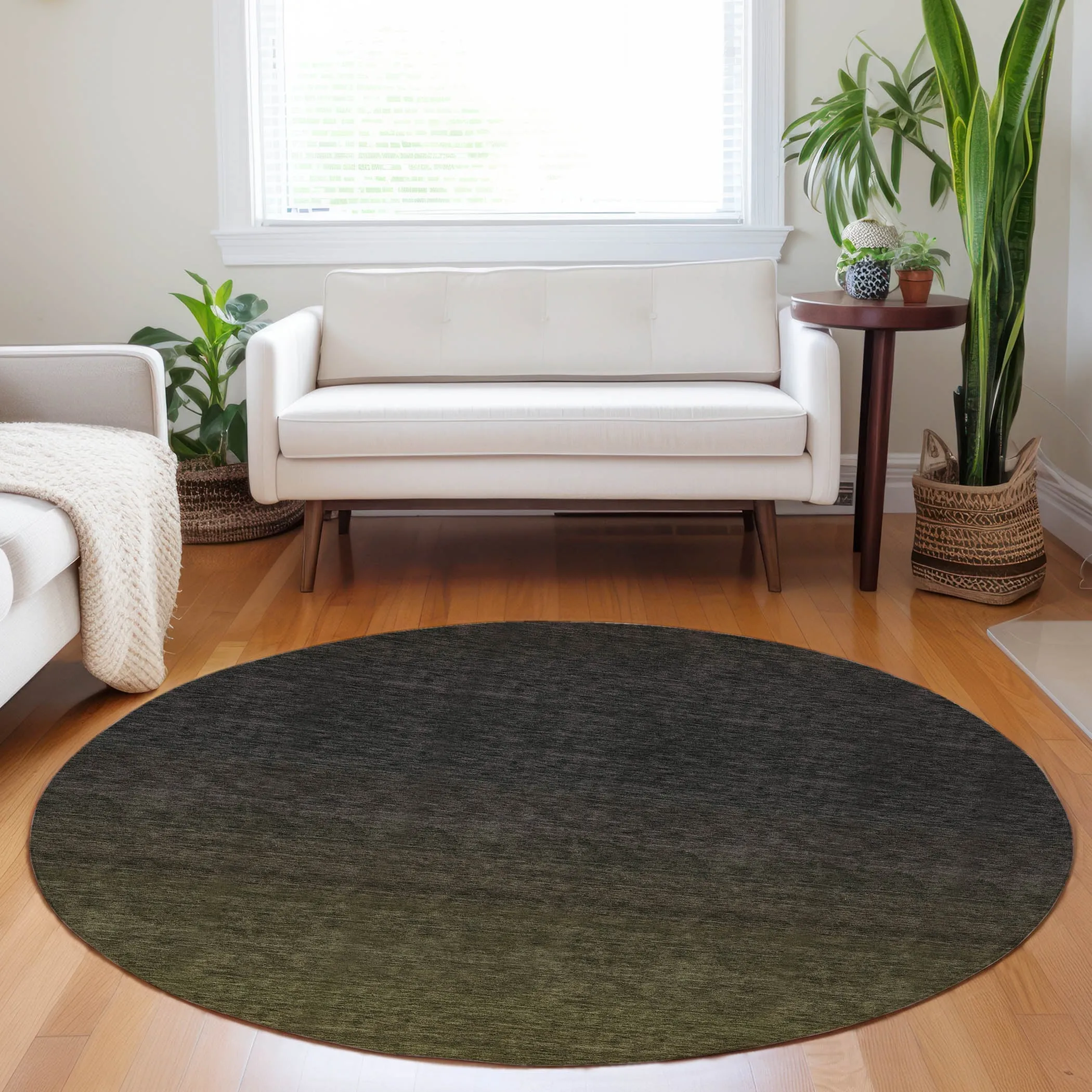 Machine Washable Indoor/ Outdoor Chantille Ombre Solid Rug