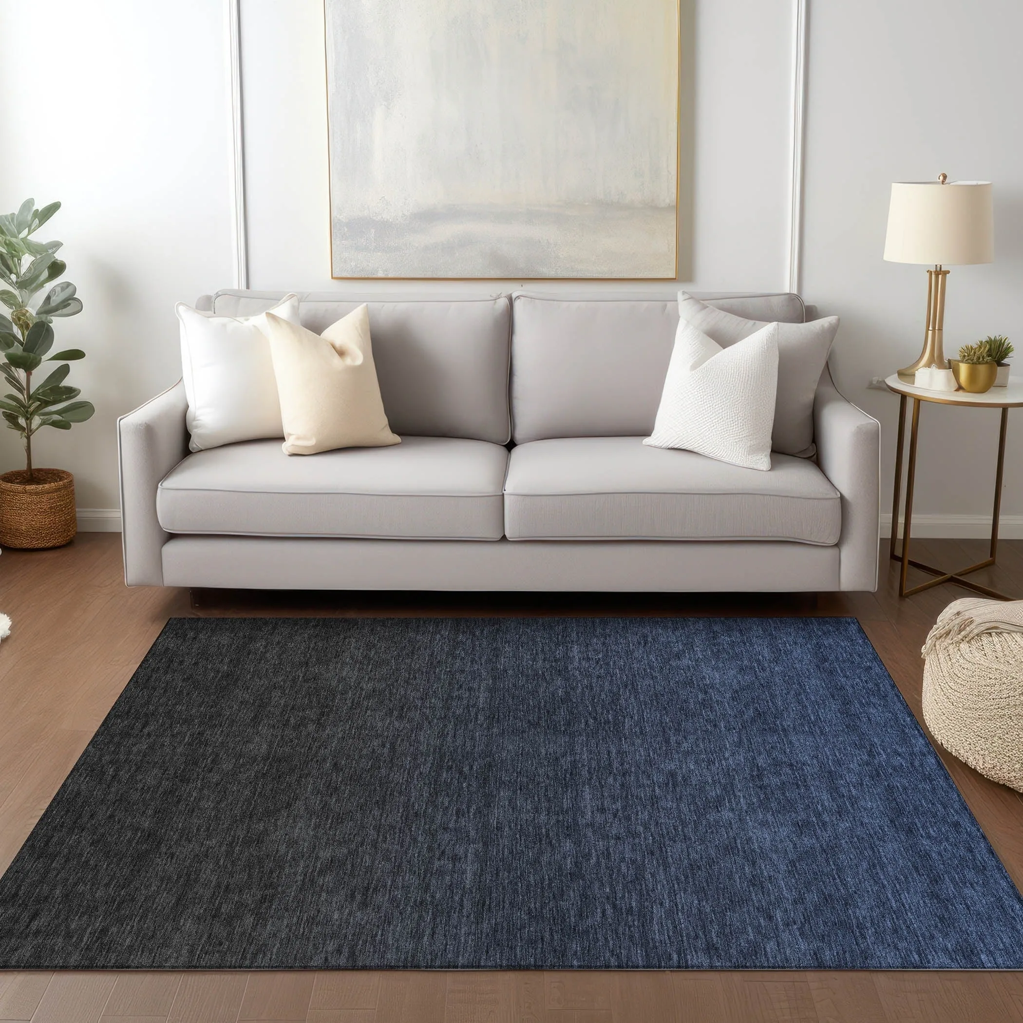 Machine Washable Indoor/ Outdoor Chantille Ombre Solid Rug